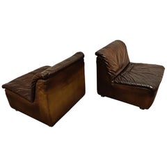 Vintage-Lounge-Sessel aus Leder von Durlet:: 1970er Jahre
