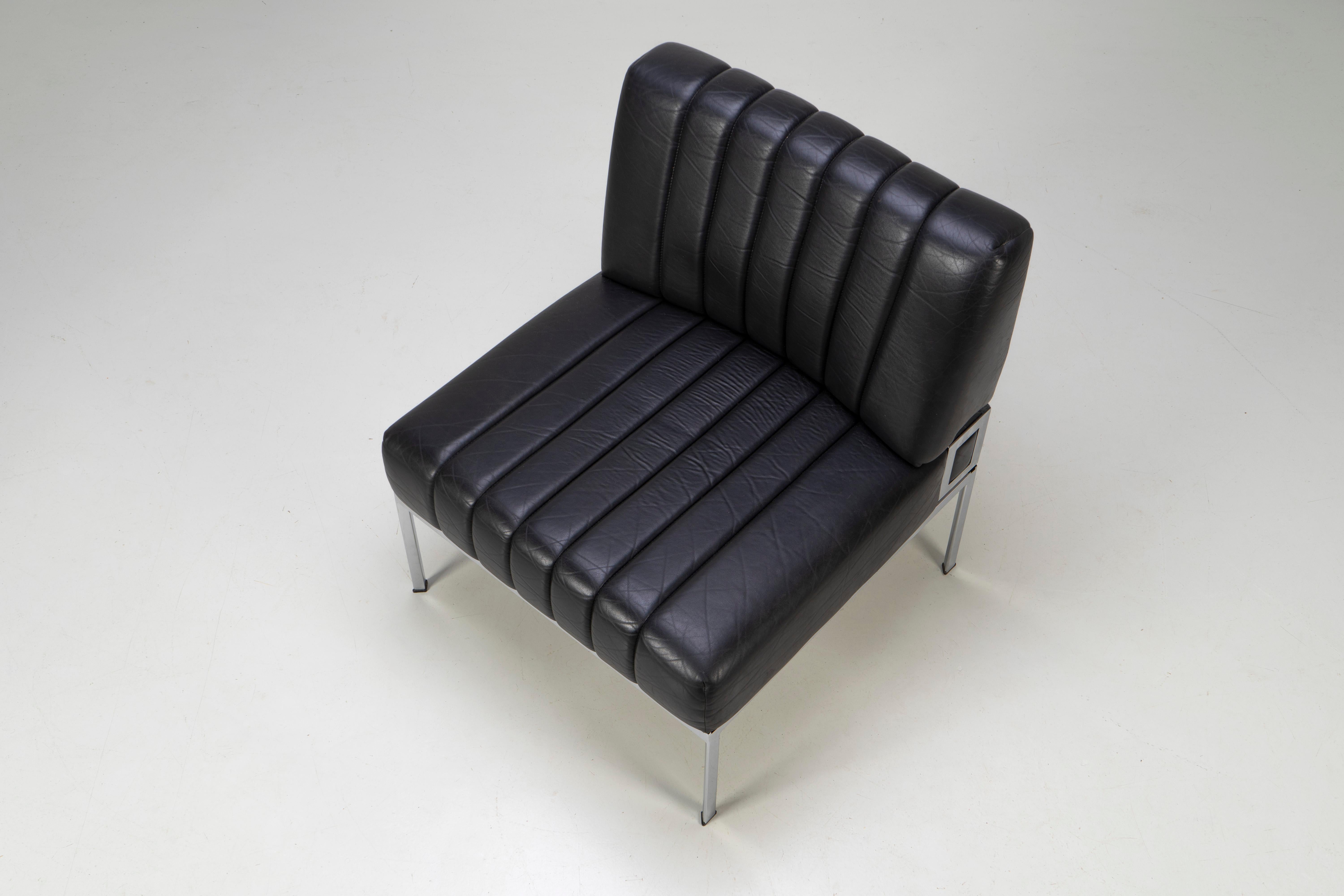 Vintage Leather Lounge Chairs by Stoll, Germany, 1970s For Sale 3