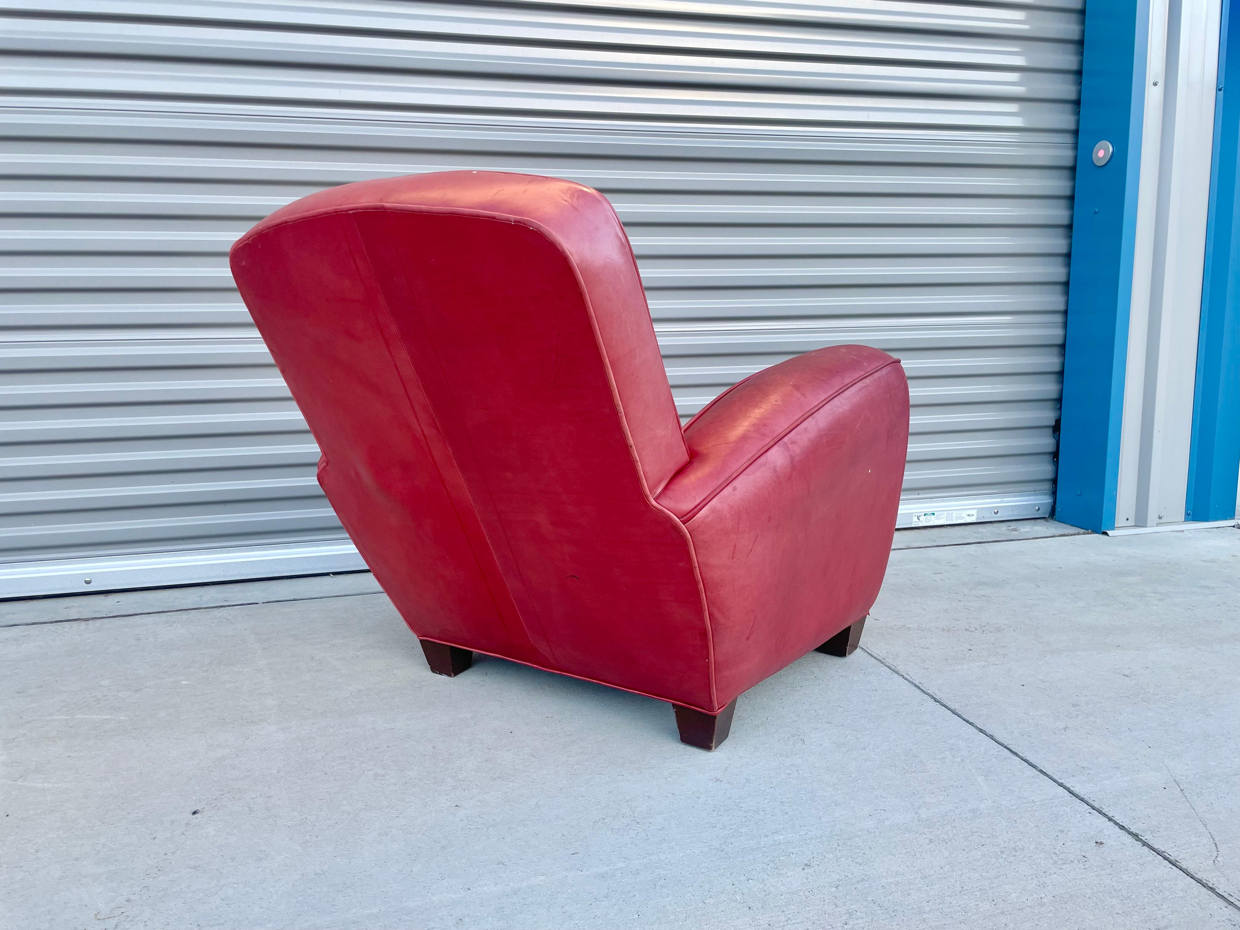 Ensemble de chaises longues et d'ottomans en cuir vintage en vente 3