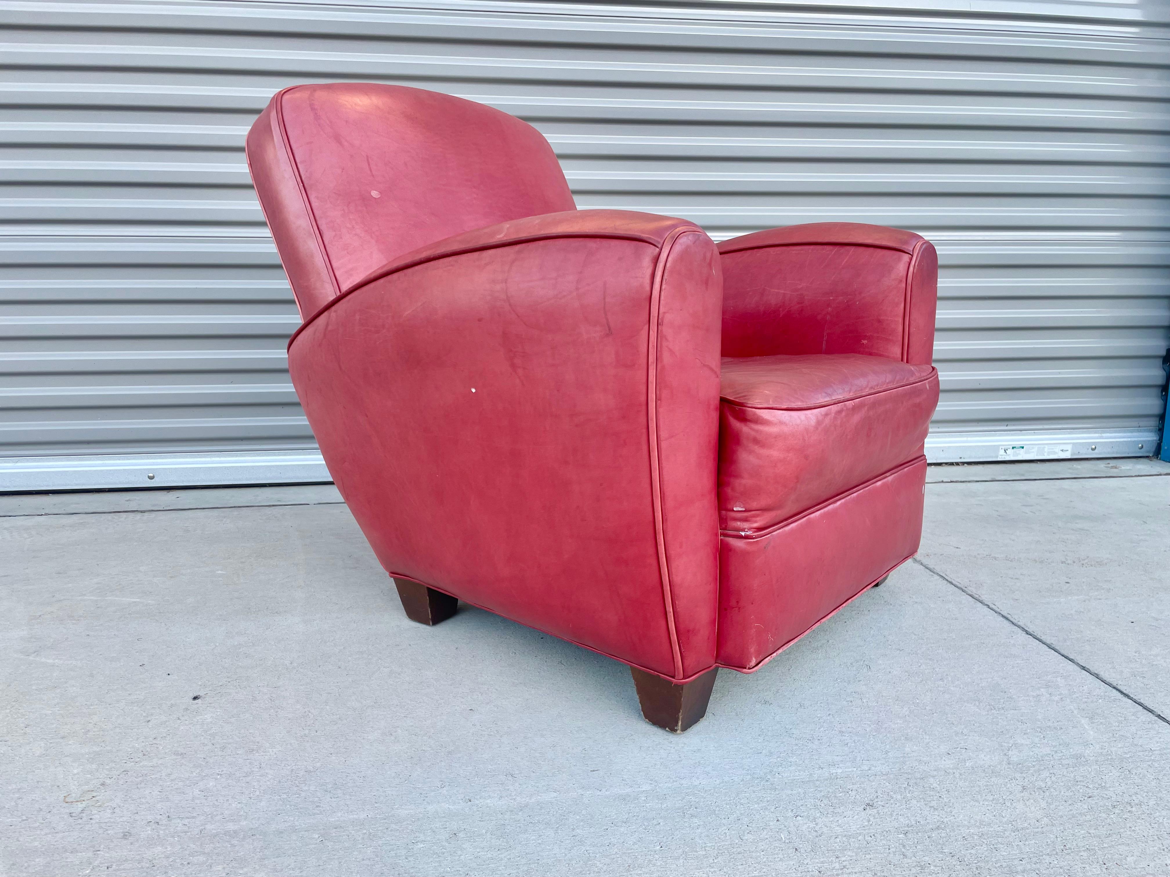Ensemble de chaises longues et d'ottomans en cuir vintage en vente 8