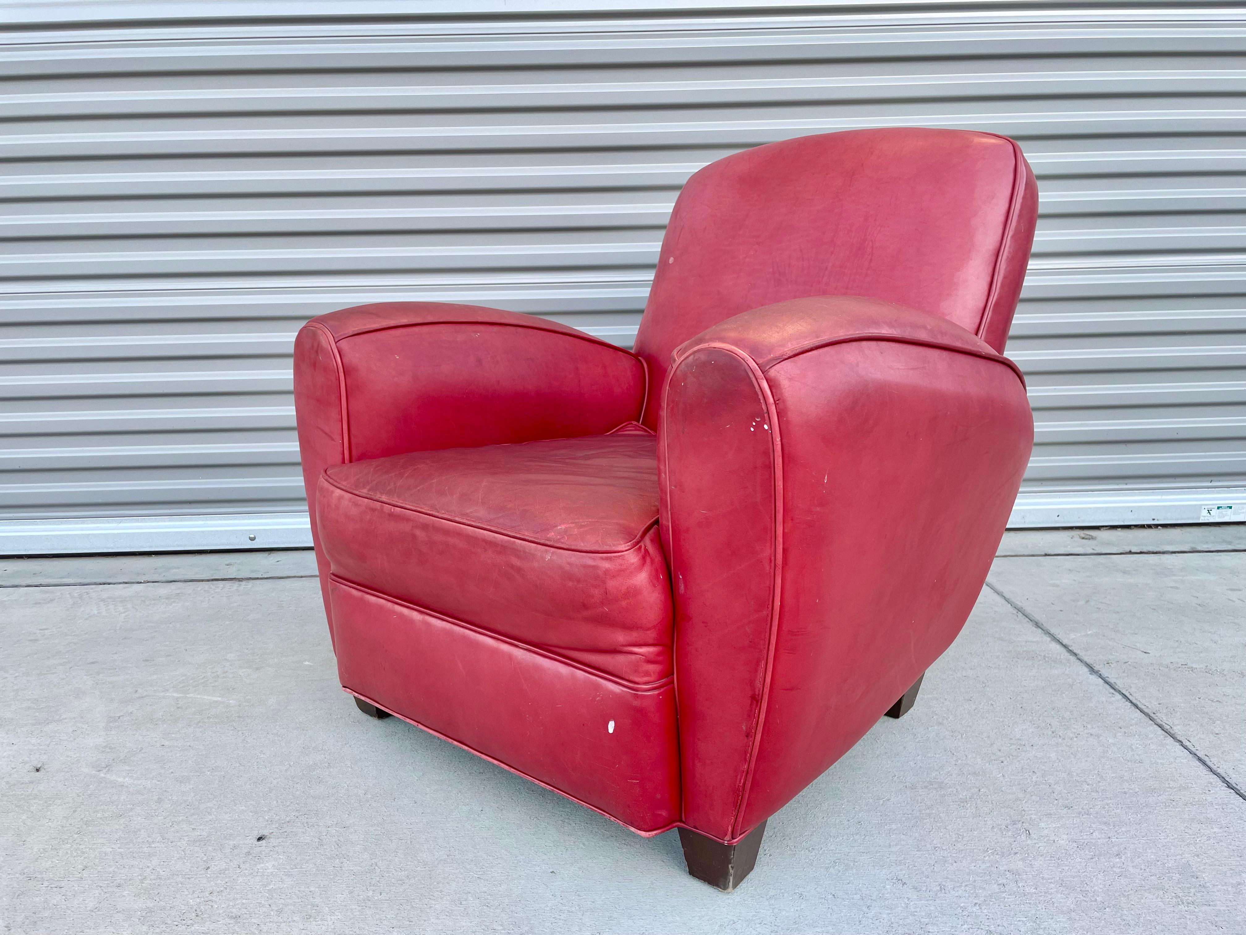 Ensemble de chaises longues et d'ottomans en cuir vintage en vente 1