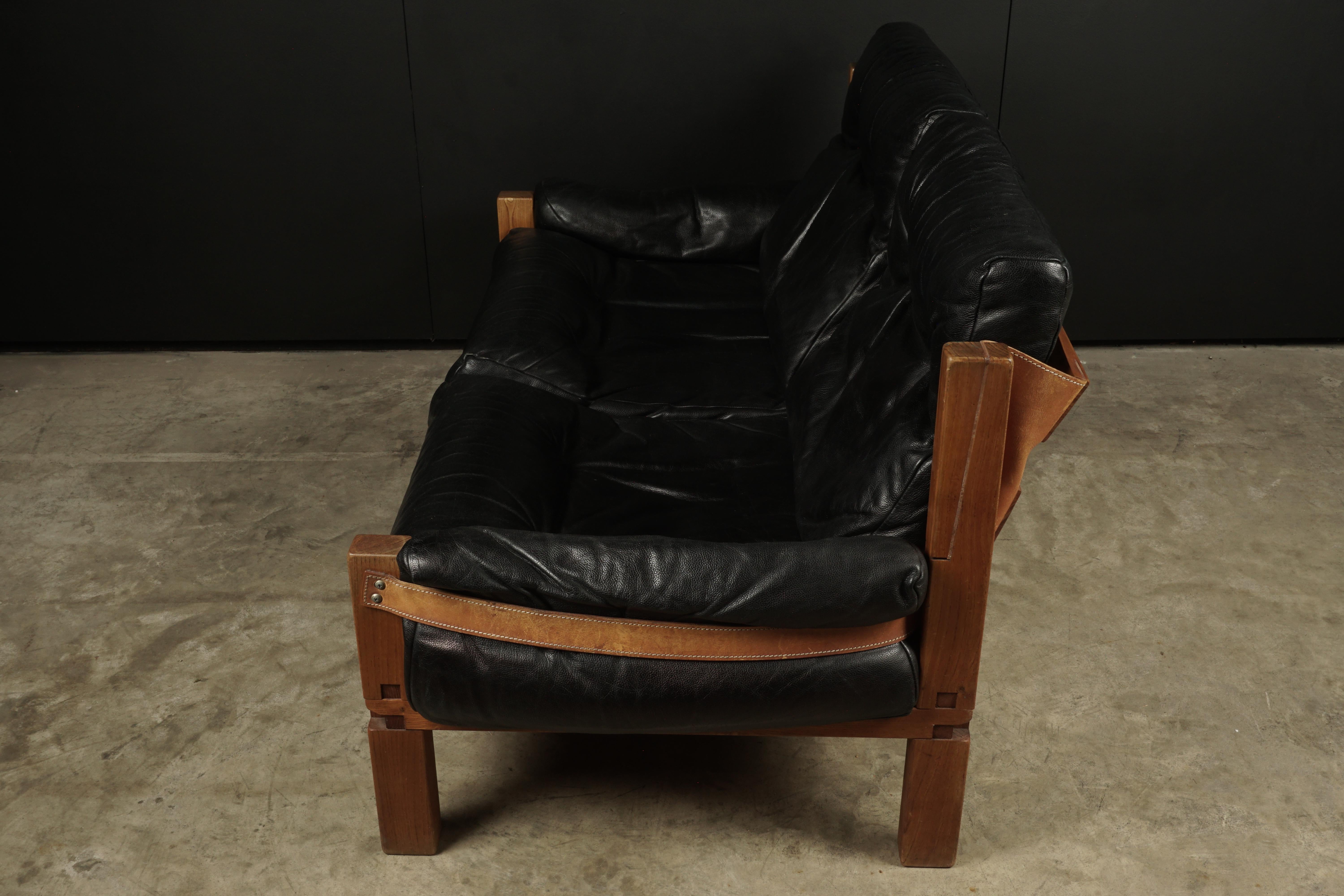 vintage leather love seat