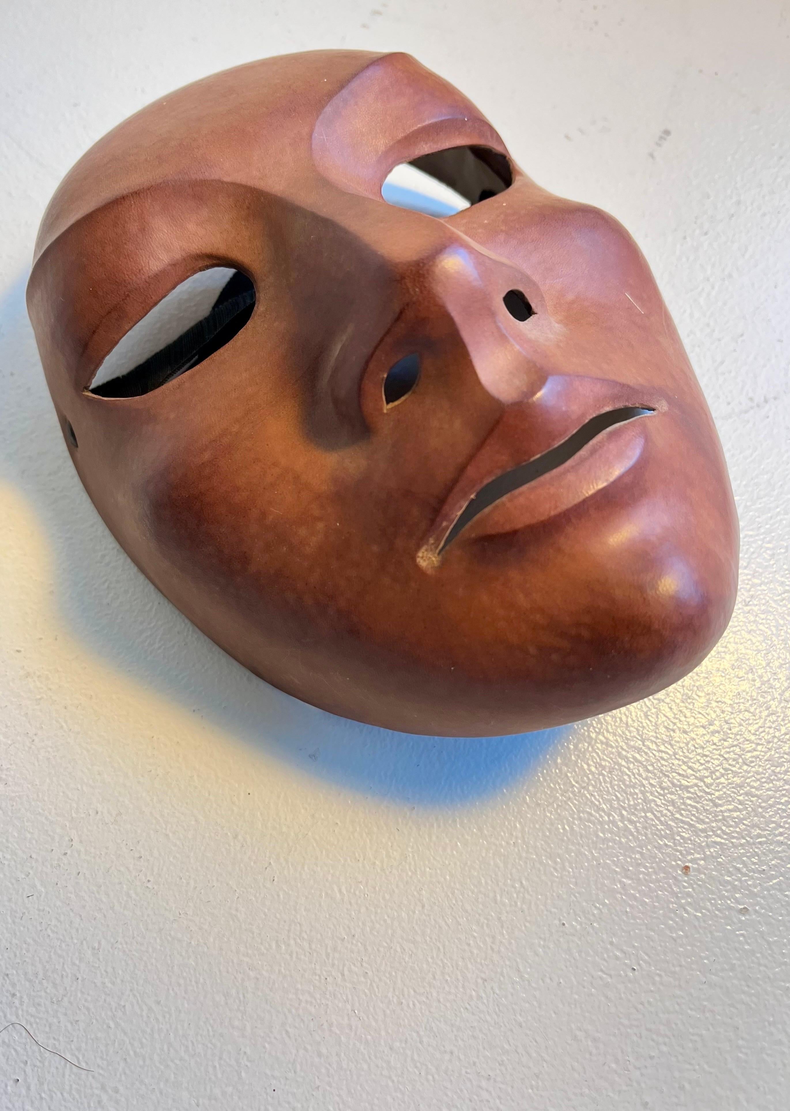 Vintage Leather Mask
Italian, circa 1960, signed