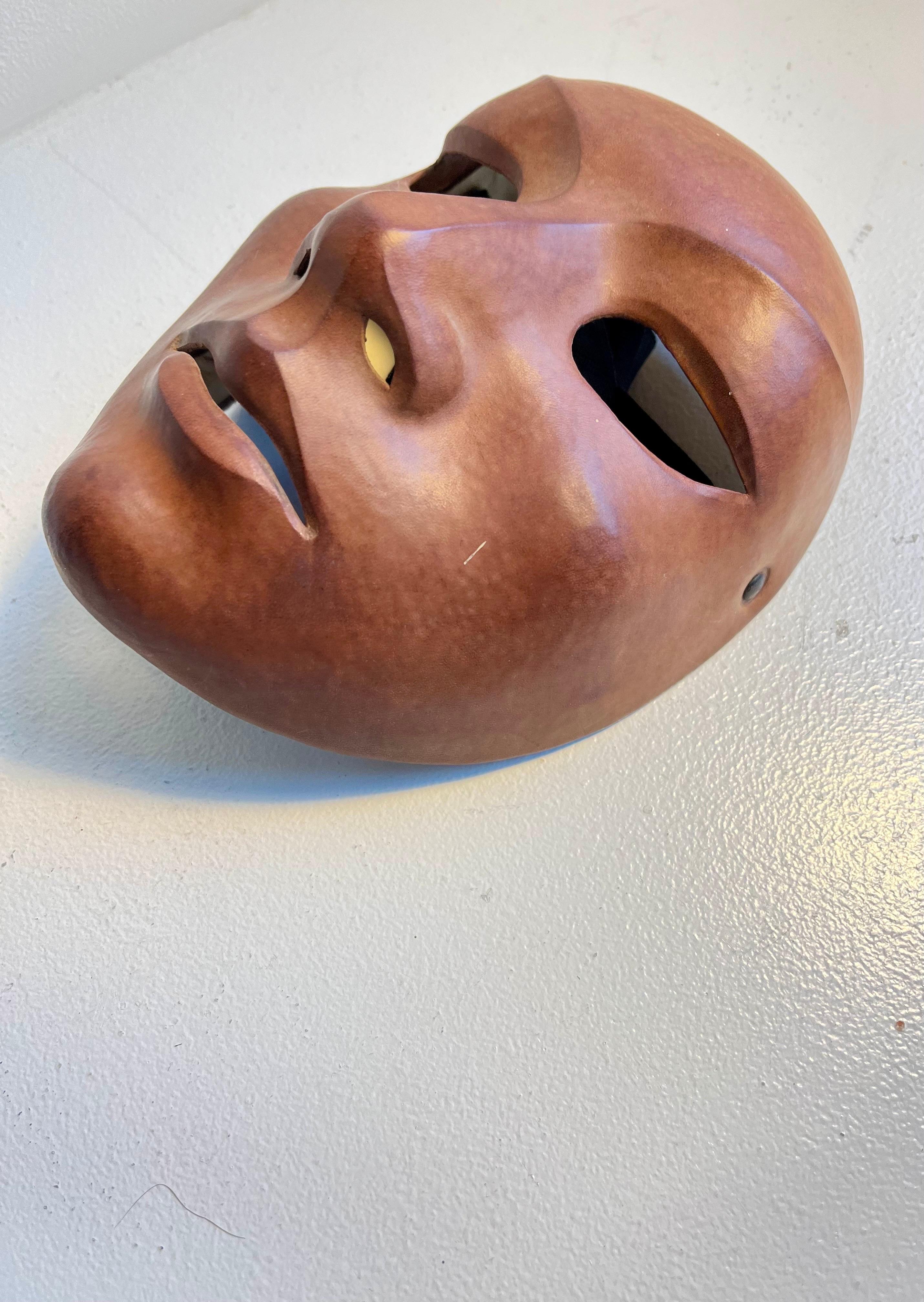 Mid-Century Modern Vintage Leather Mask For Sale