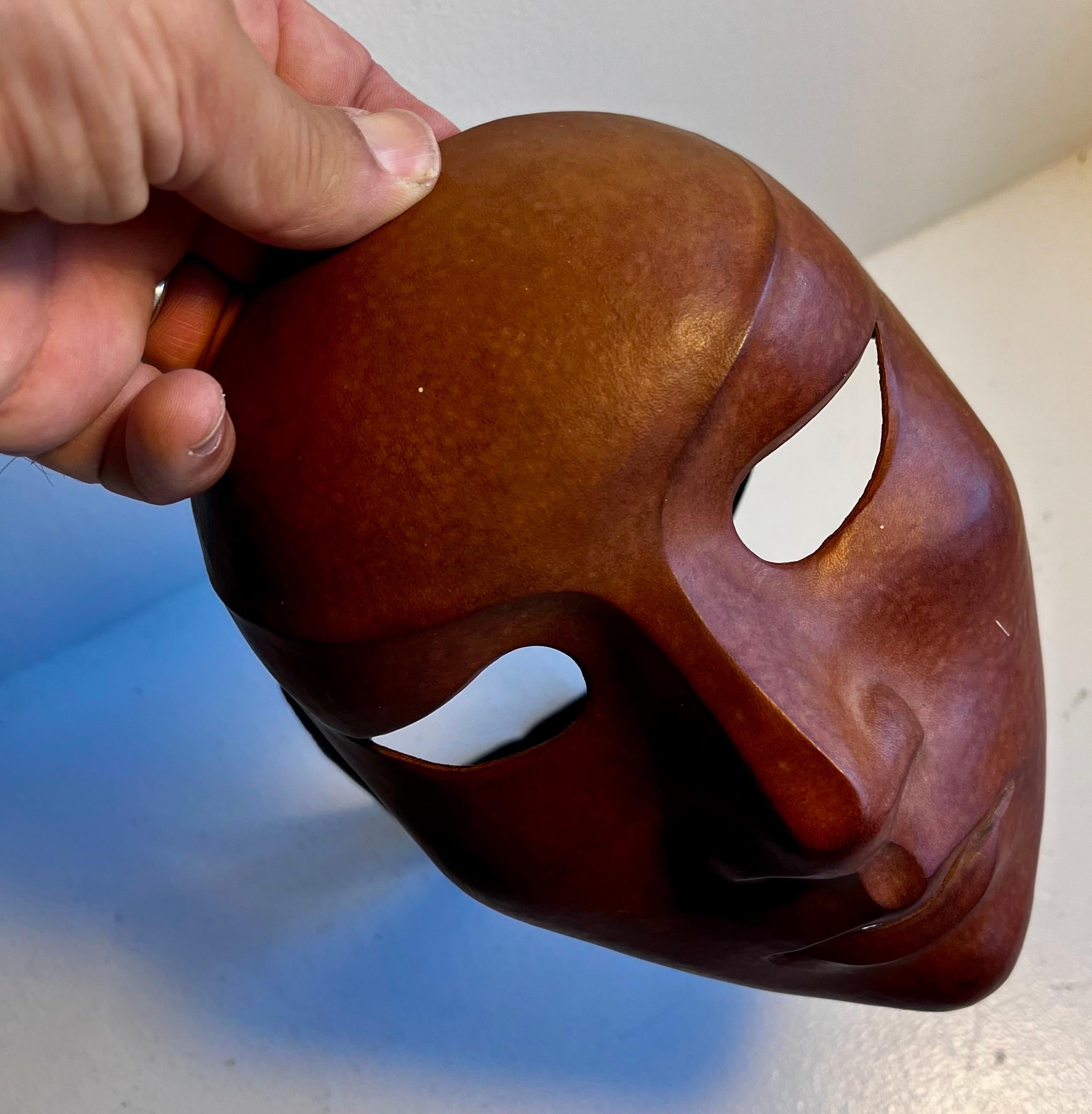 Italian Vintage Leather Mask For Sale