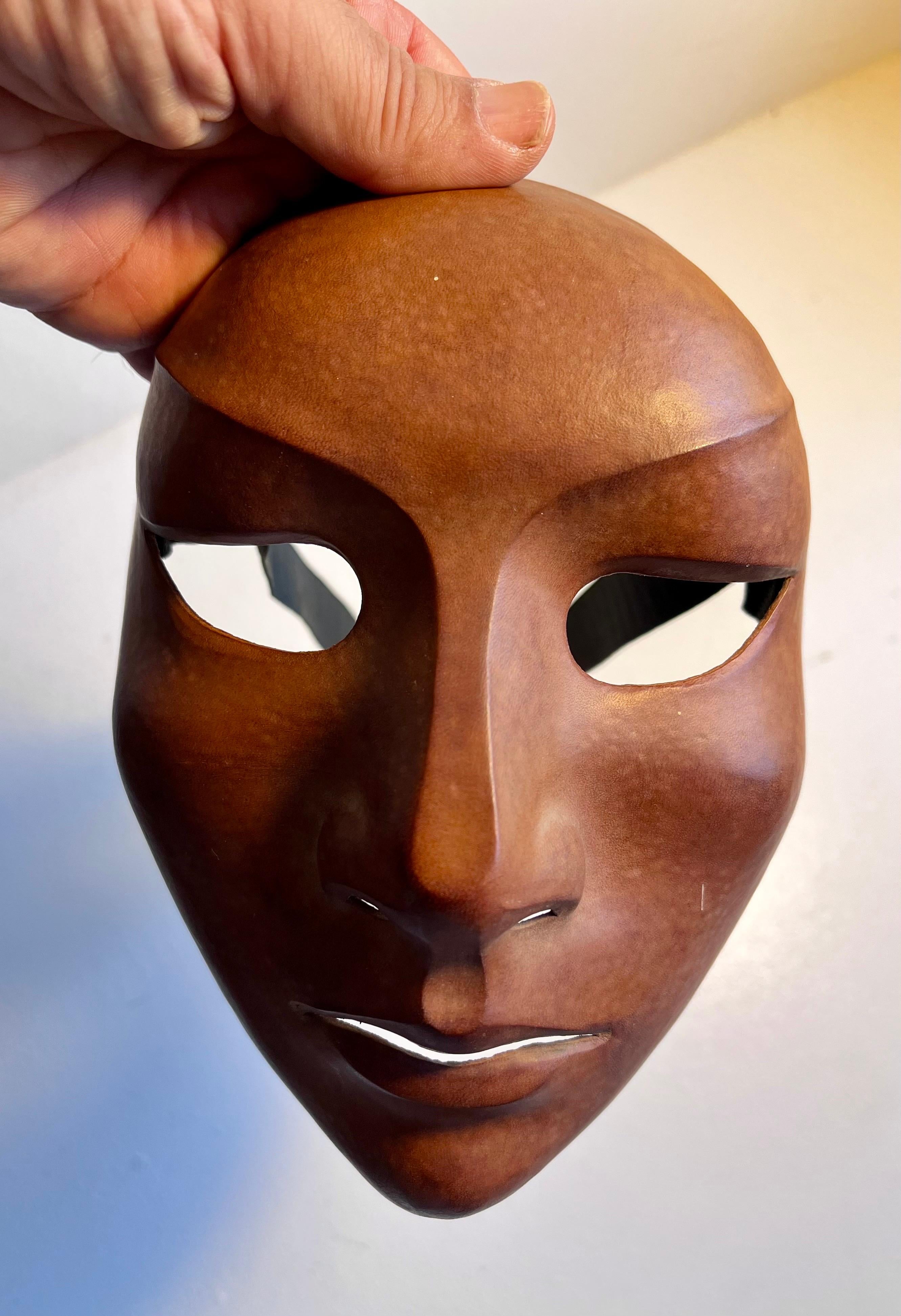 Mid-20th Century Vintage Leather Mask For Sale
