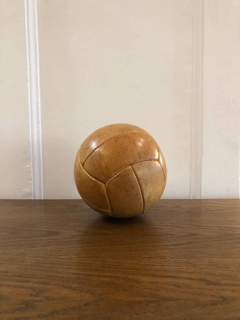 brown leather medicine ball