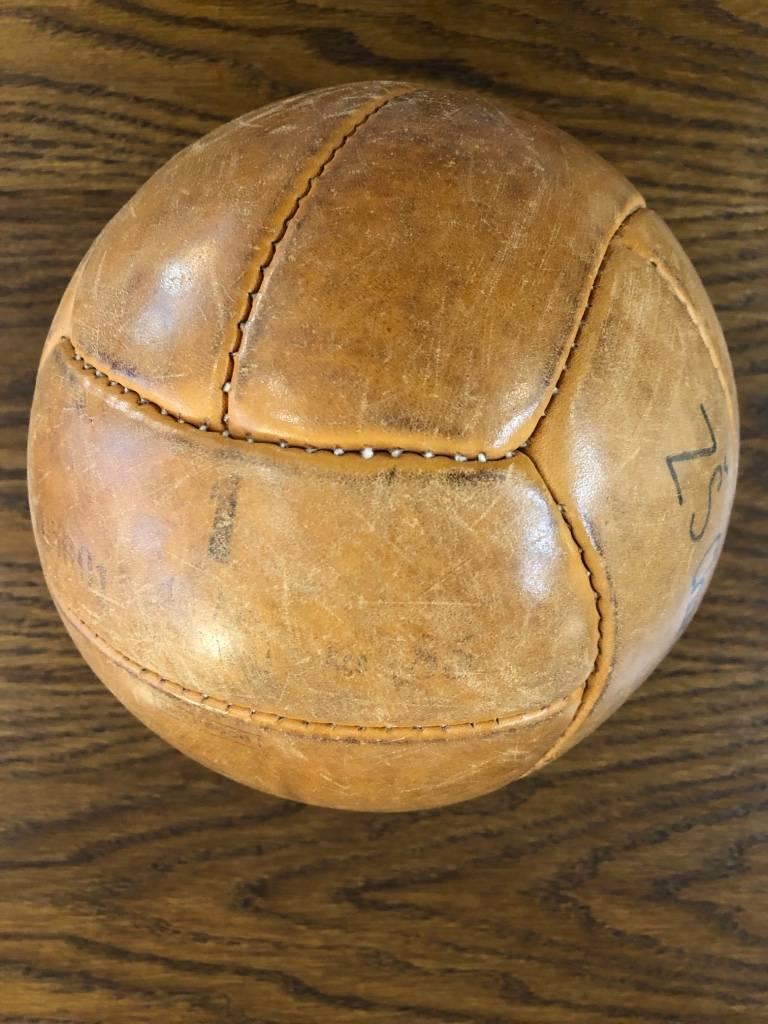 Vintage Leather Medicine Ball, 1940s 1