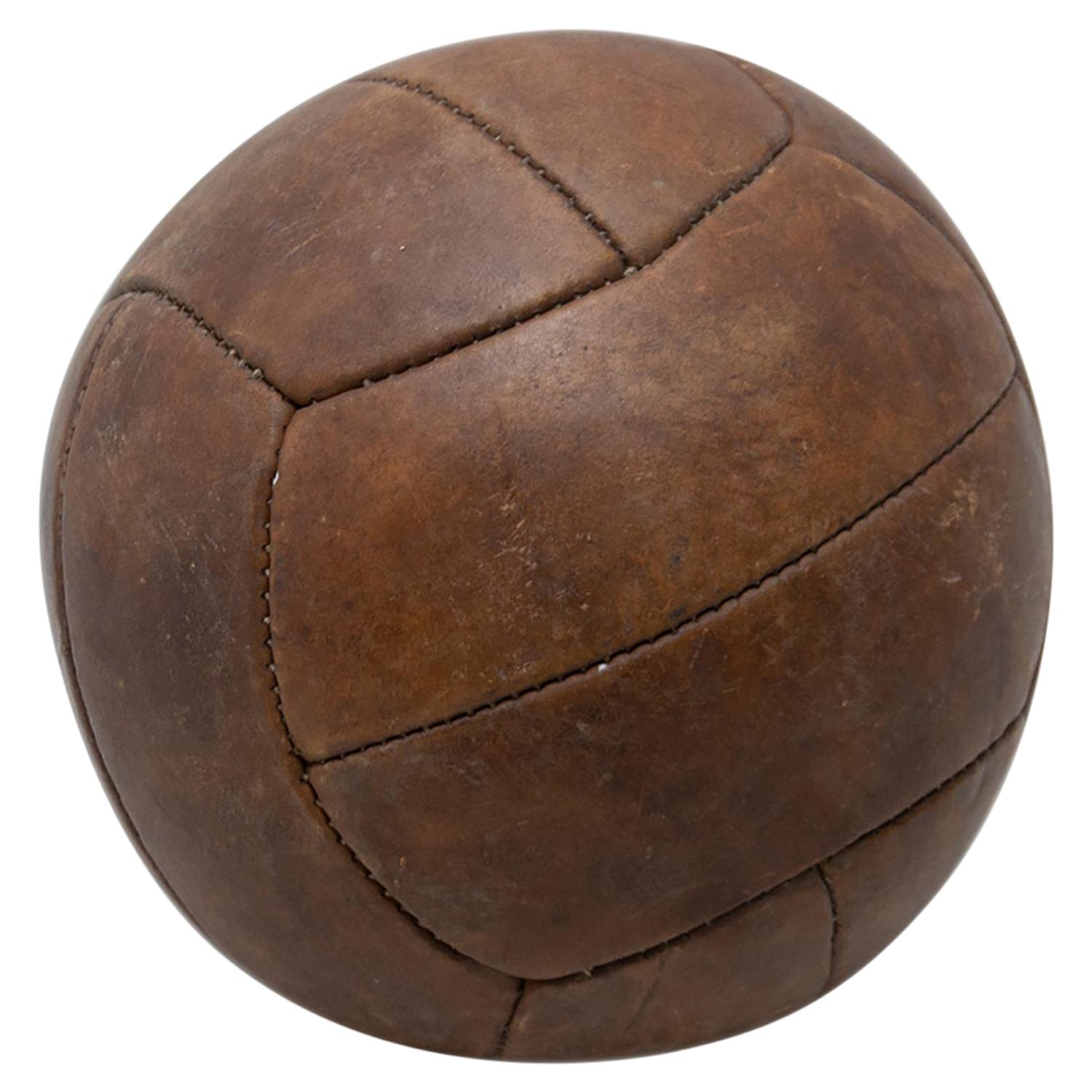 Vintage Leather Medicine Ball, 1930s, Czechoslovakia