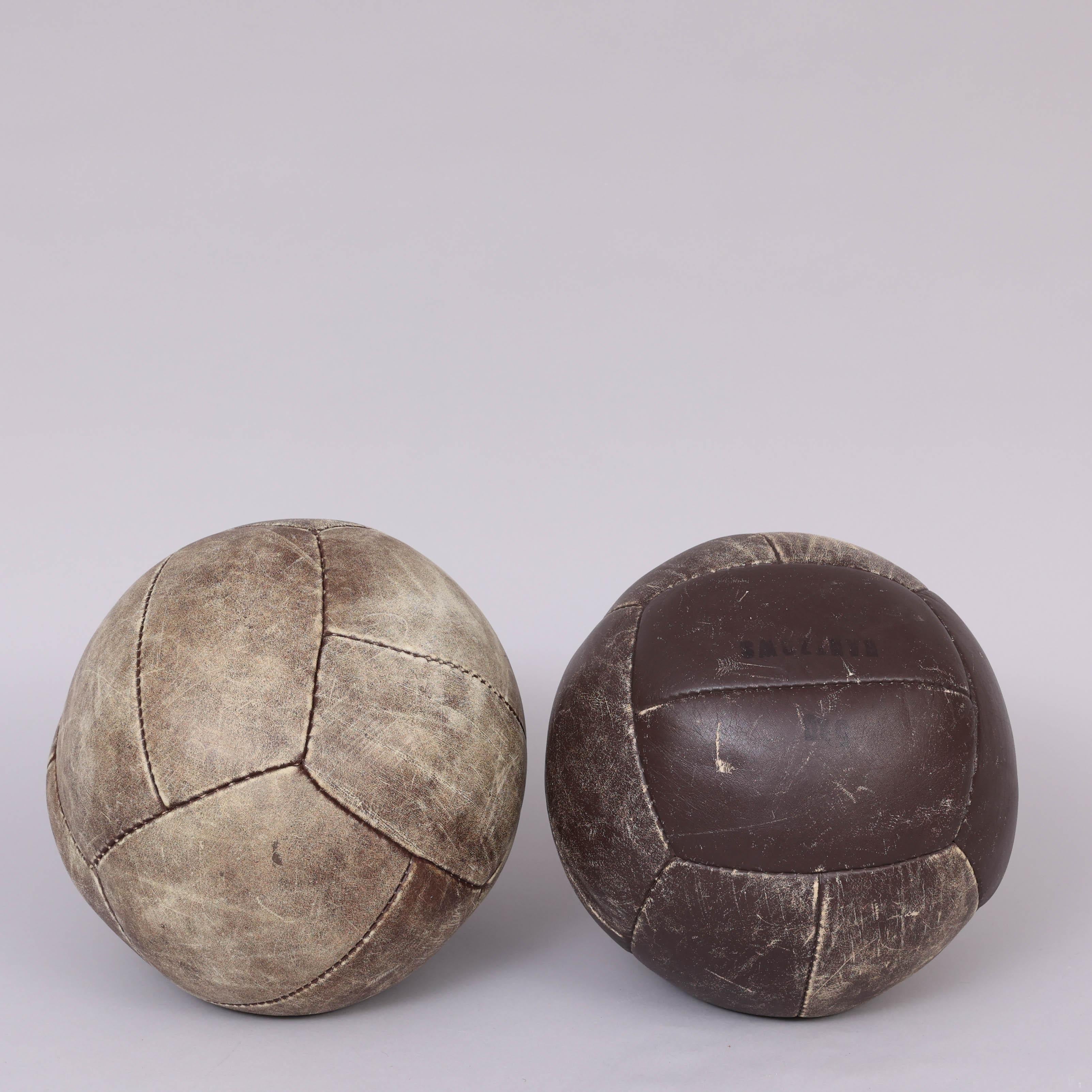 German Vintage Leather Medicine Ball For Sale