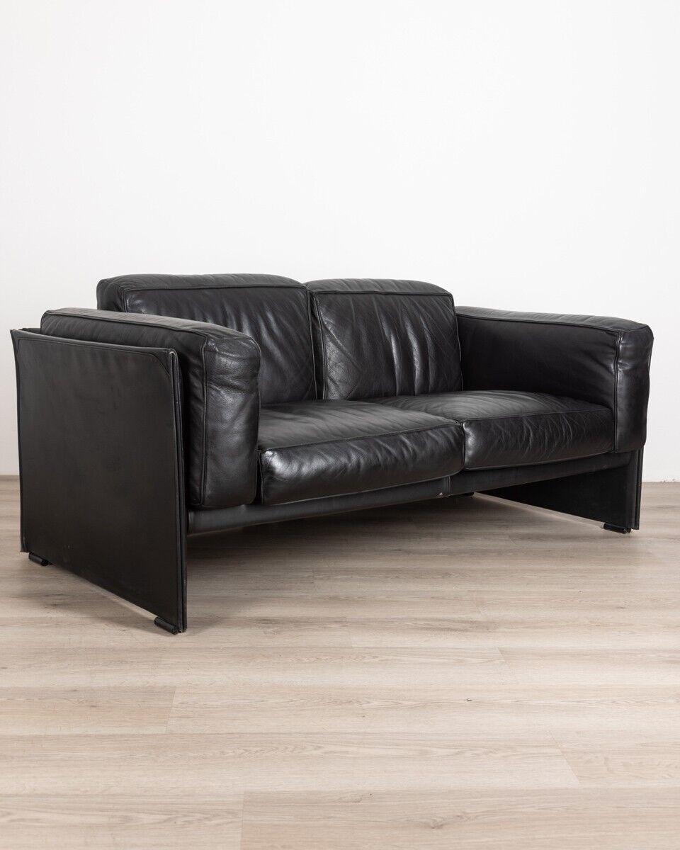 Vintage Leather Model DUC 405 Sofa by Mario Bellini for Cassina, 1970s For Sale 5