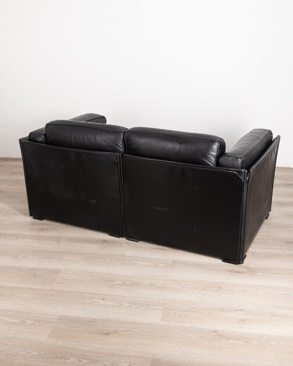 Italian Vintage Leather Model DUC 405 Sofa by Mario Bellini for Cassina, 1970s For Sale