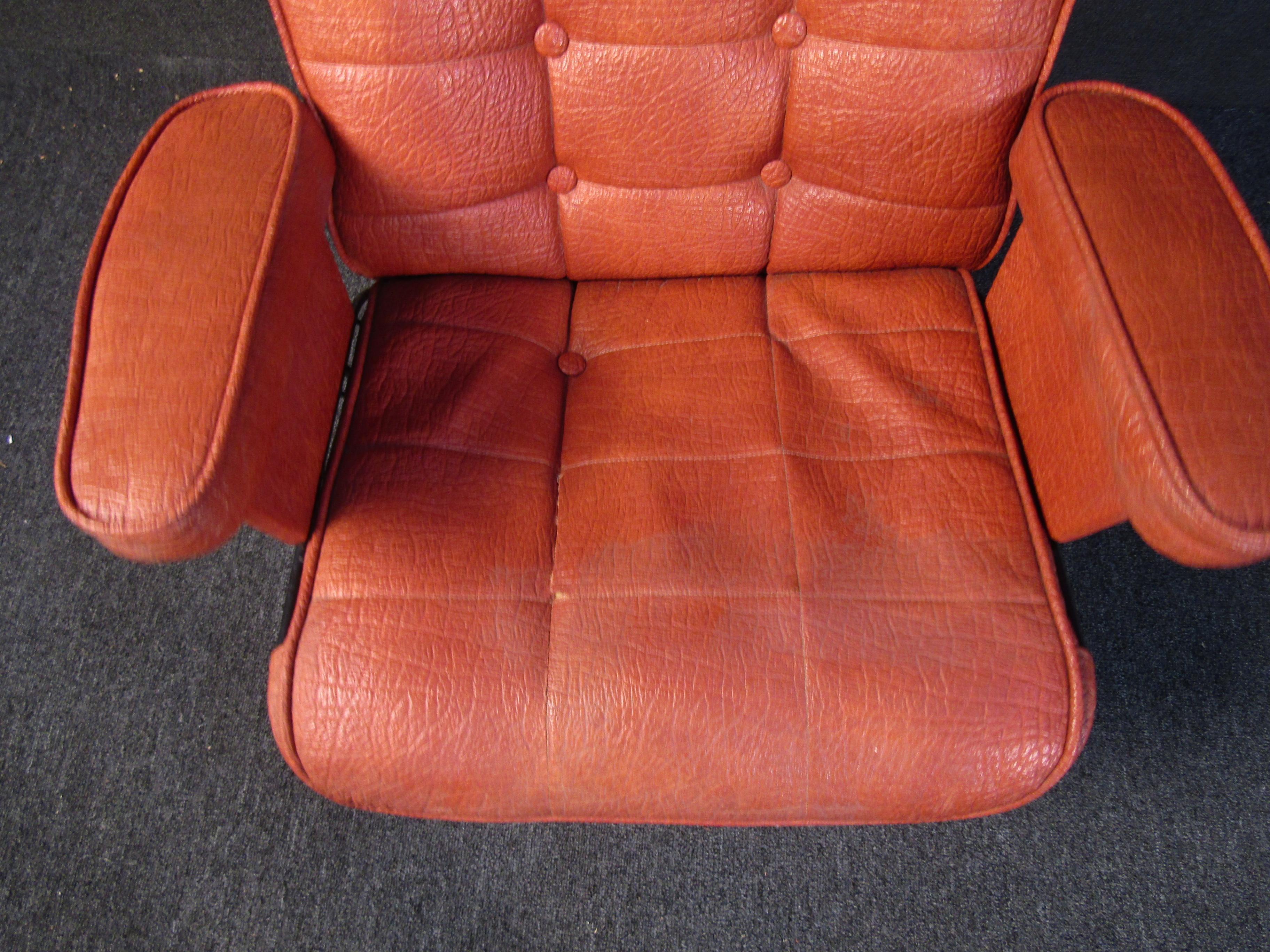Mid-Century Modern Vintage Leather Office Chair