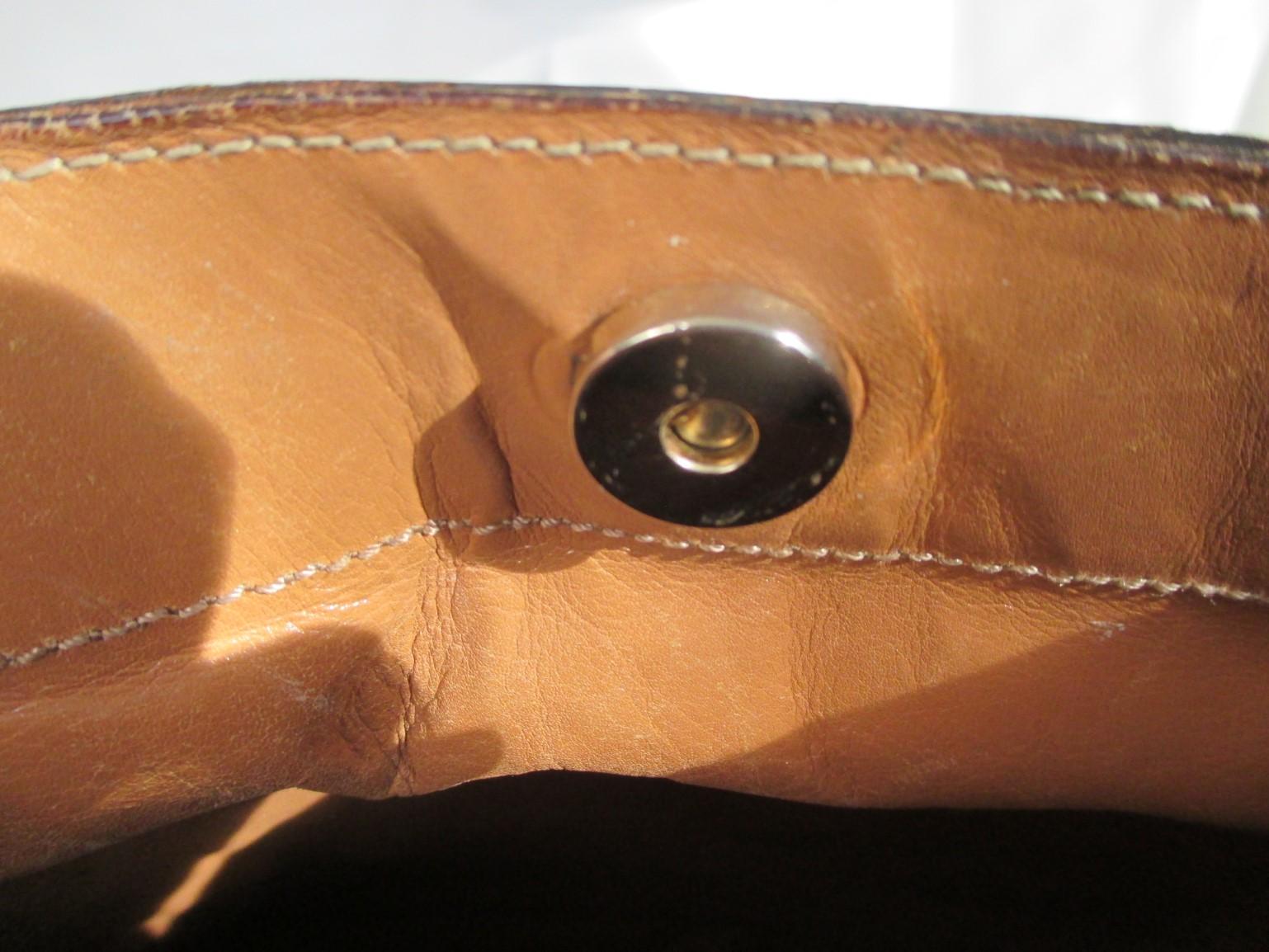 Vintage Leather Ostrich Cognac Shoulder Bag 5