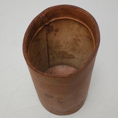 Vintage leather paper waste bin