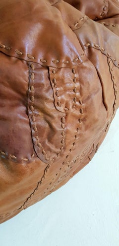 Vintage Leather Patchwork De Sede Style Bean Bag Made in Italy