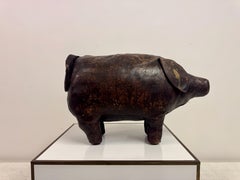 Vintage Leather Pig By Dimitri Omersa for Liberty and Abercrombie and Fitch