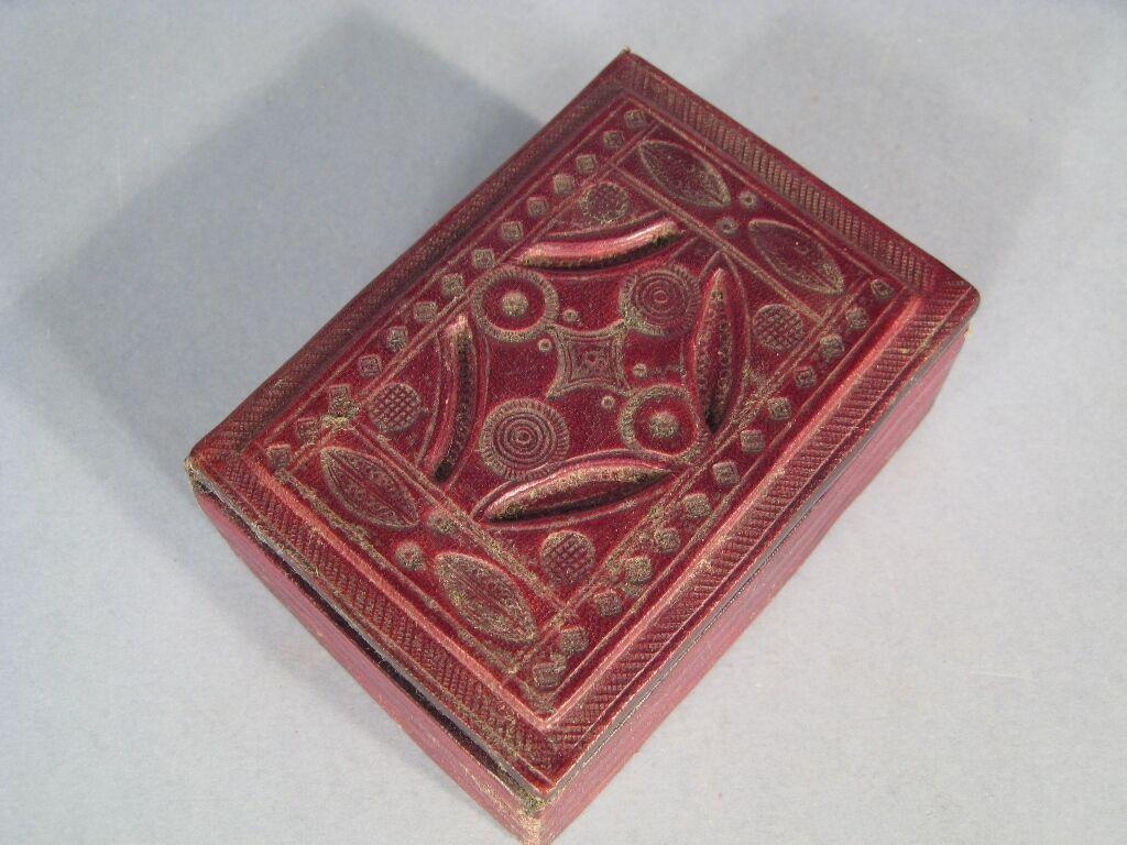 Porte-cartes de jeu vintage rouge grenat -1Y16 1
