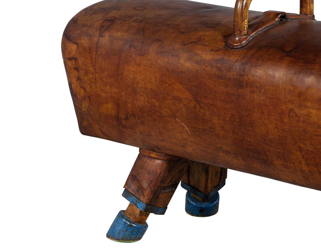 Mid-20th Century Vintage Leather Pommel Horse