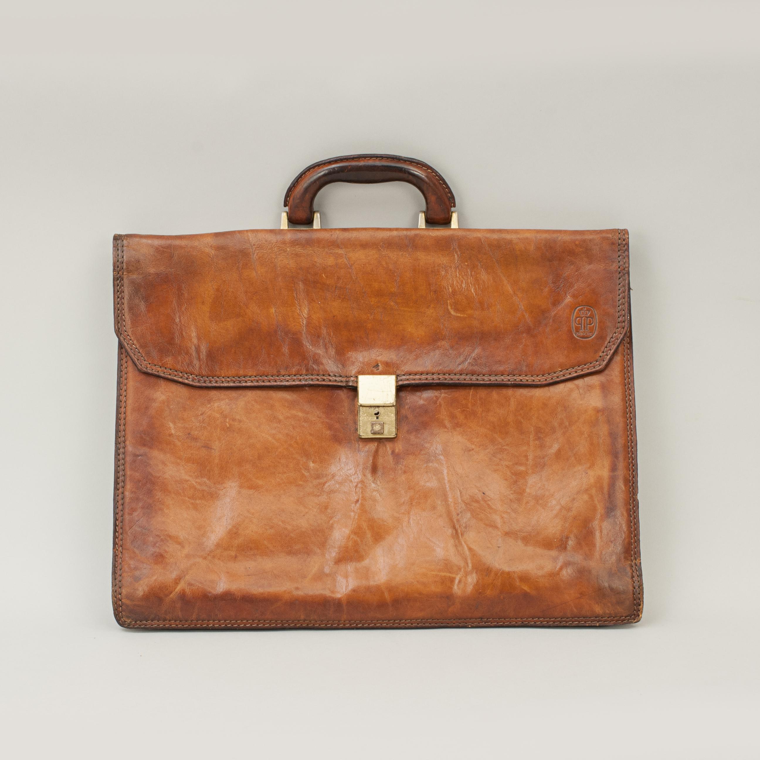 Vintage Leather Principe Expandable Attache Case Brief Case 6