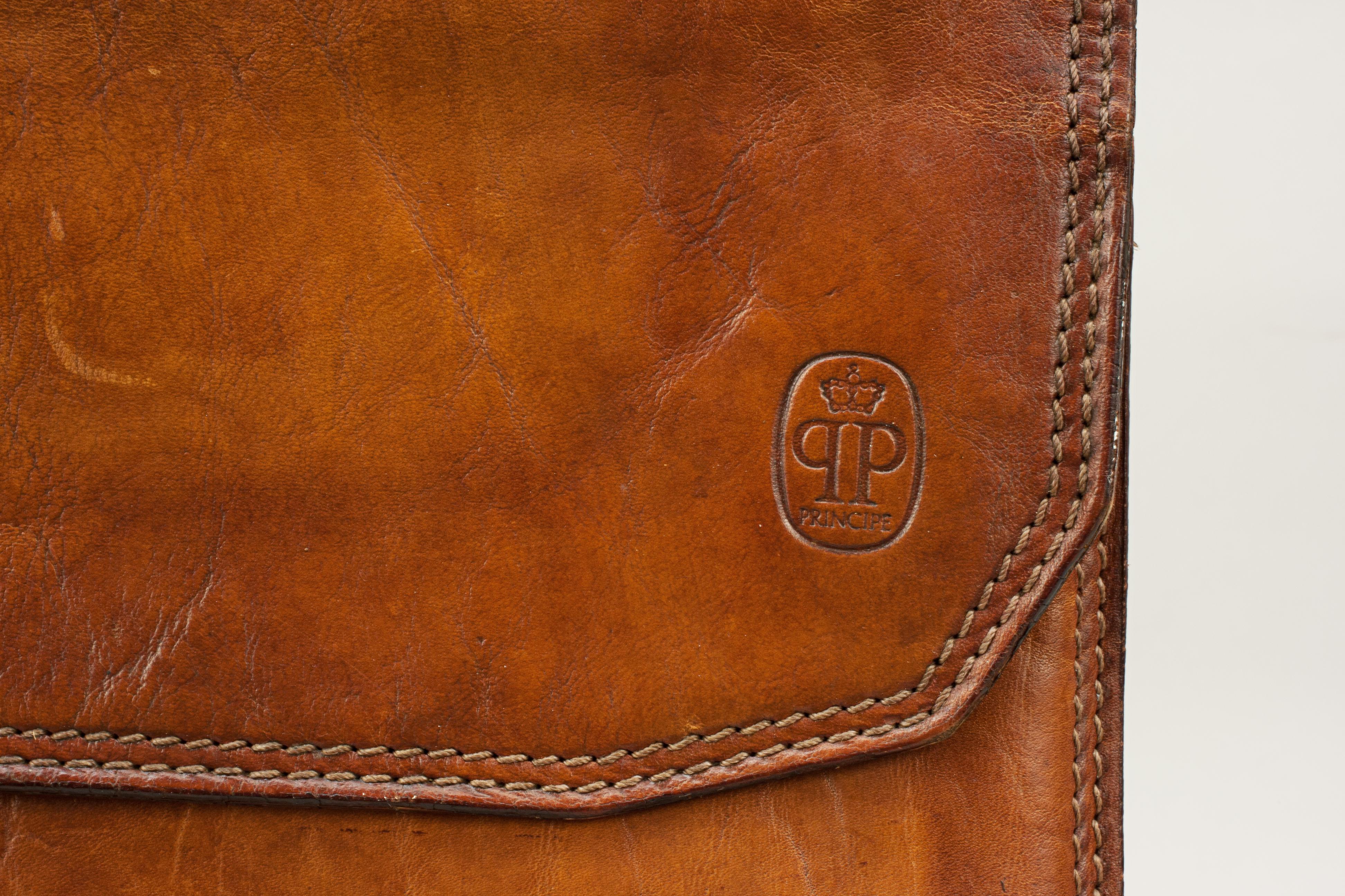 Vintage Leather Principe Expandable Attache Case Brief Case 1