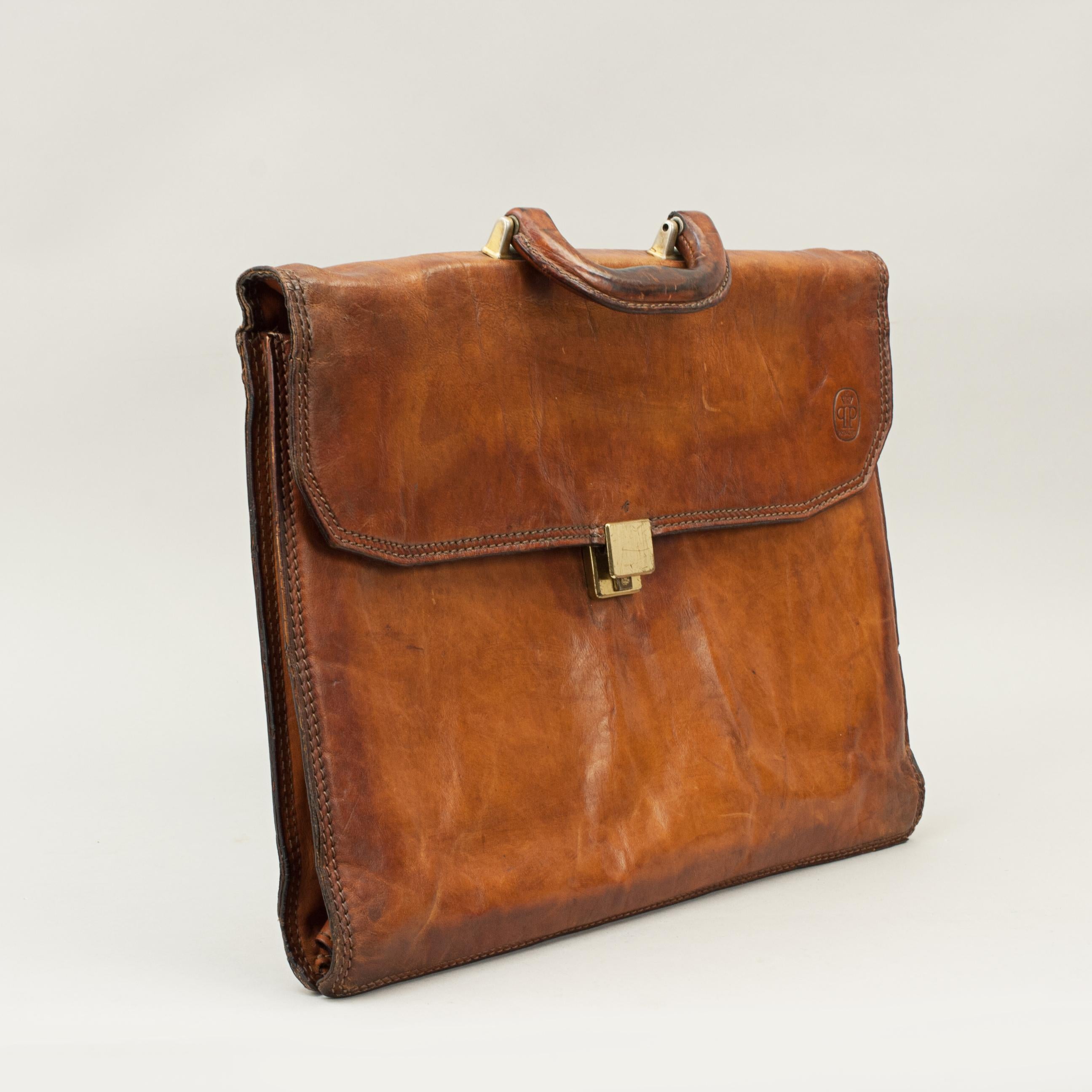 Vintage Leather Principe Expandable Attache Case Brief Case 3