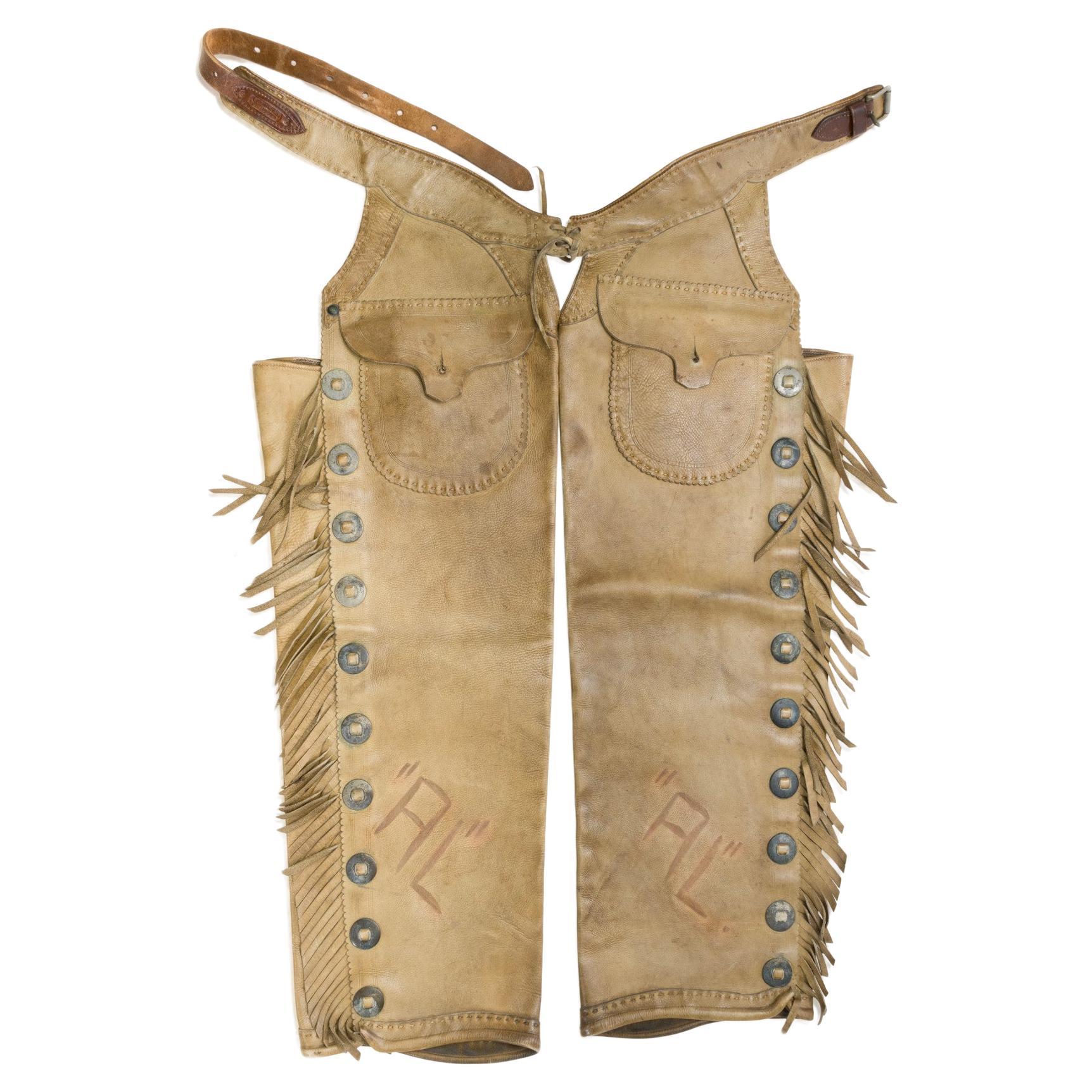 Vintage Leather R. T. Frazier Shotgun Chaps For Sale