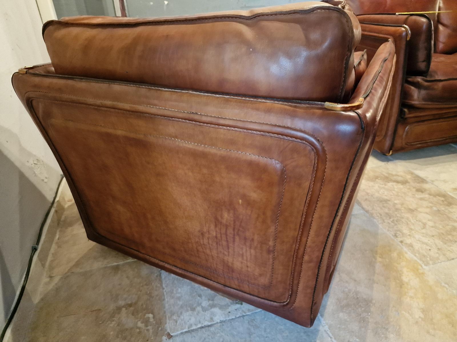 20th Century Vintage leather Roche Bobois armchair