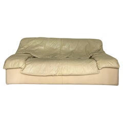 Canapé Loveseat Roche Bobois vintage en cuir