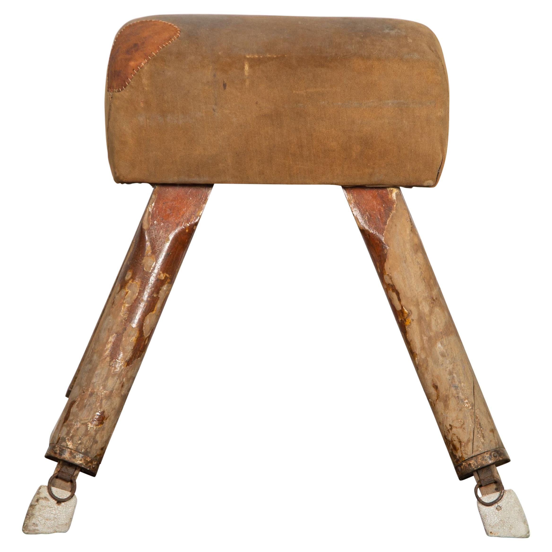 Vintage Leather Saddle Stand From France