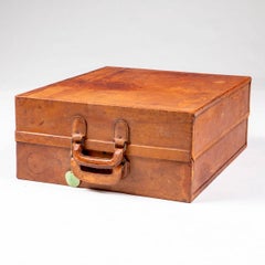 Vintage Leather Shoe Travel Trunk England, ca. 1900–1920