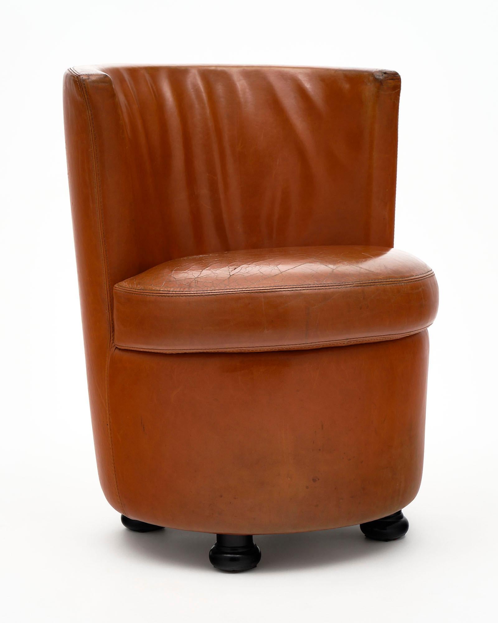 Mid-Century Modern Vintage Leather Side Chair