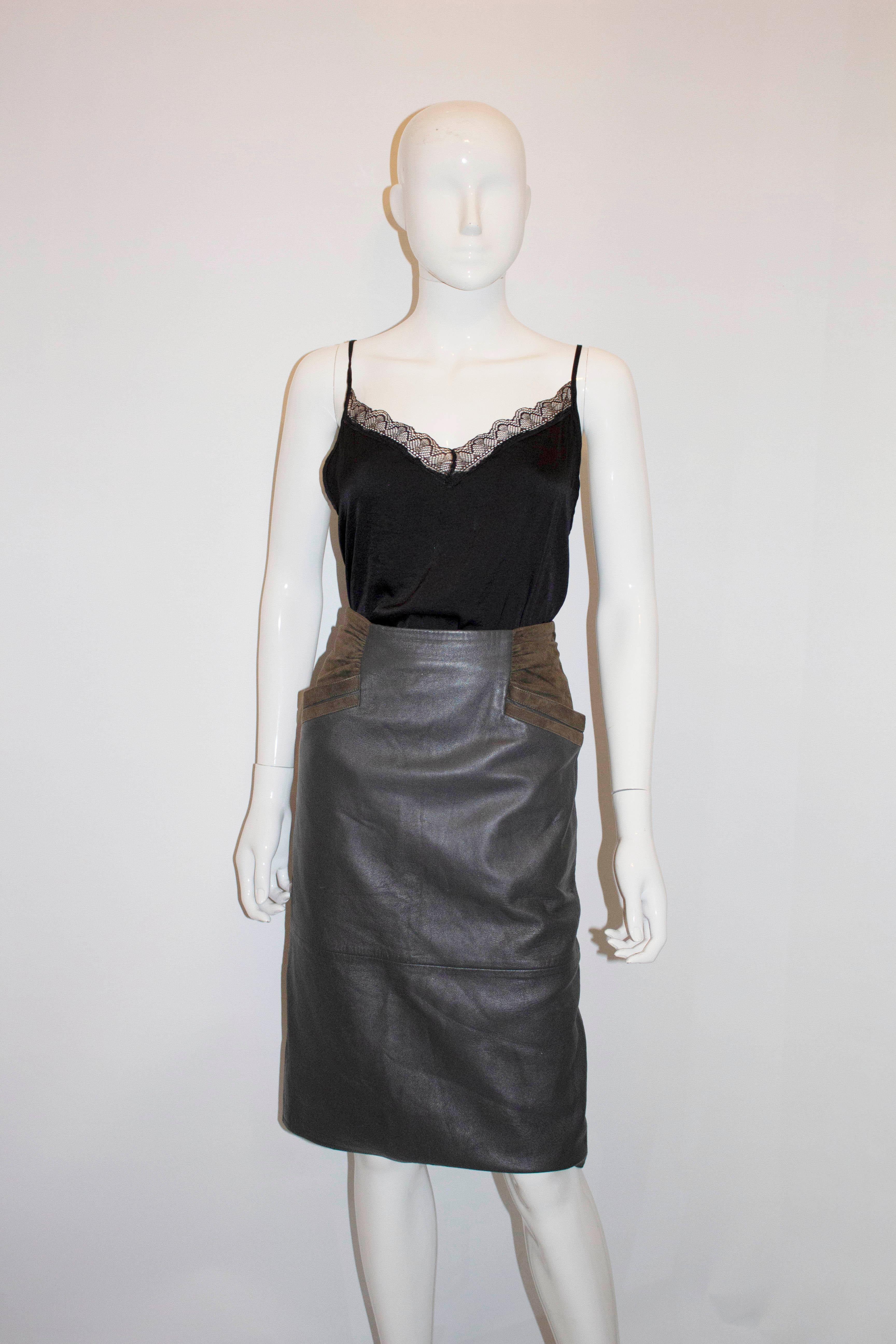 Vintage Leather Skirt by Robert Mariotti In Good Condition In London, GB