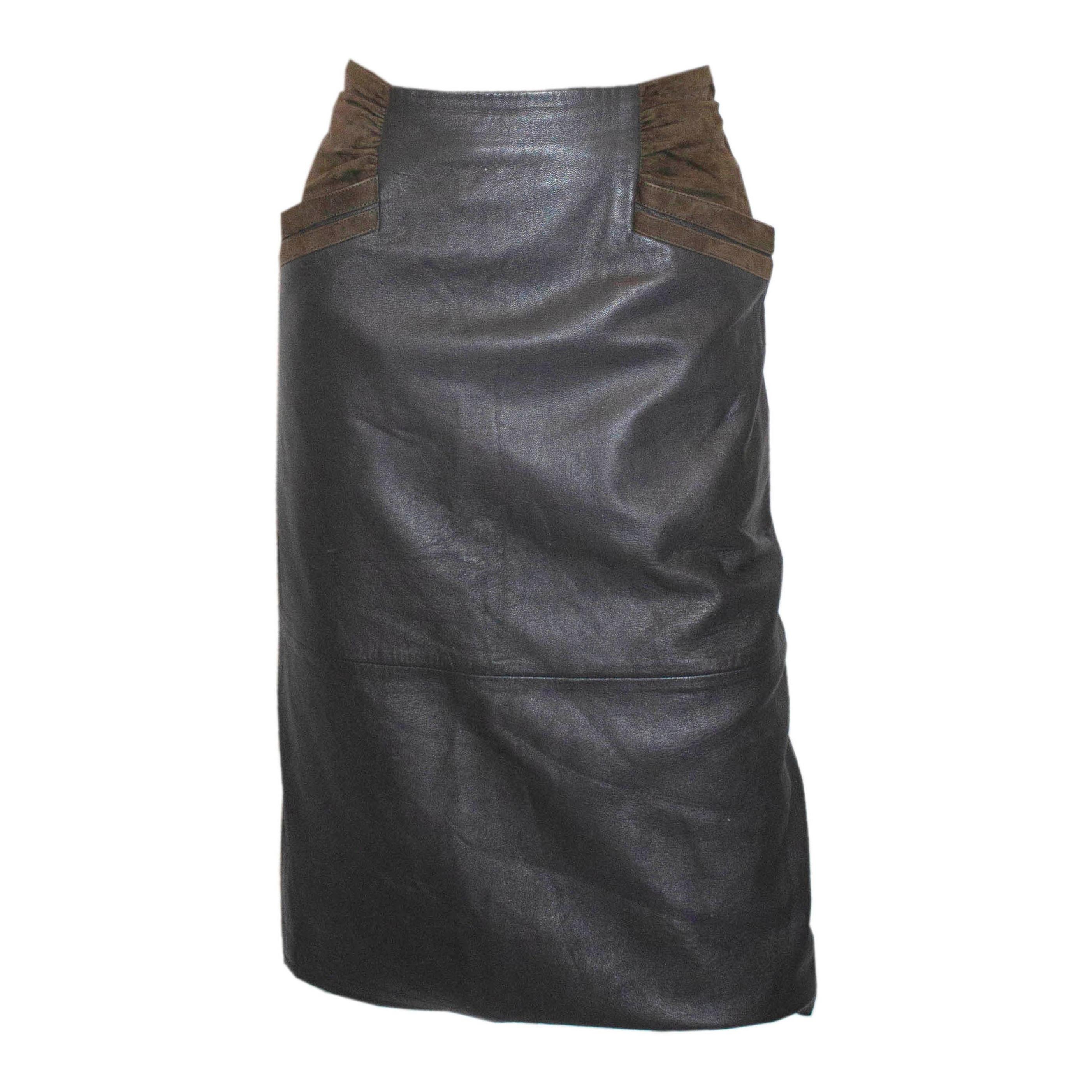 Vintage Leather Skirt by Robert Mariotti
