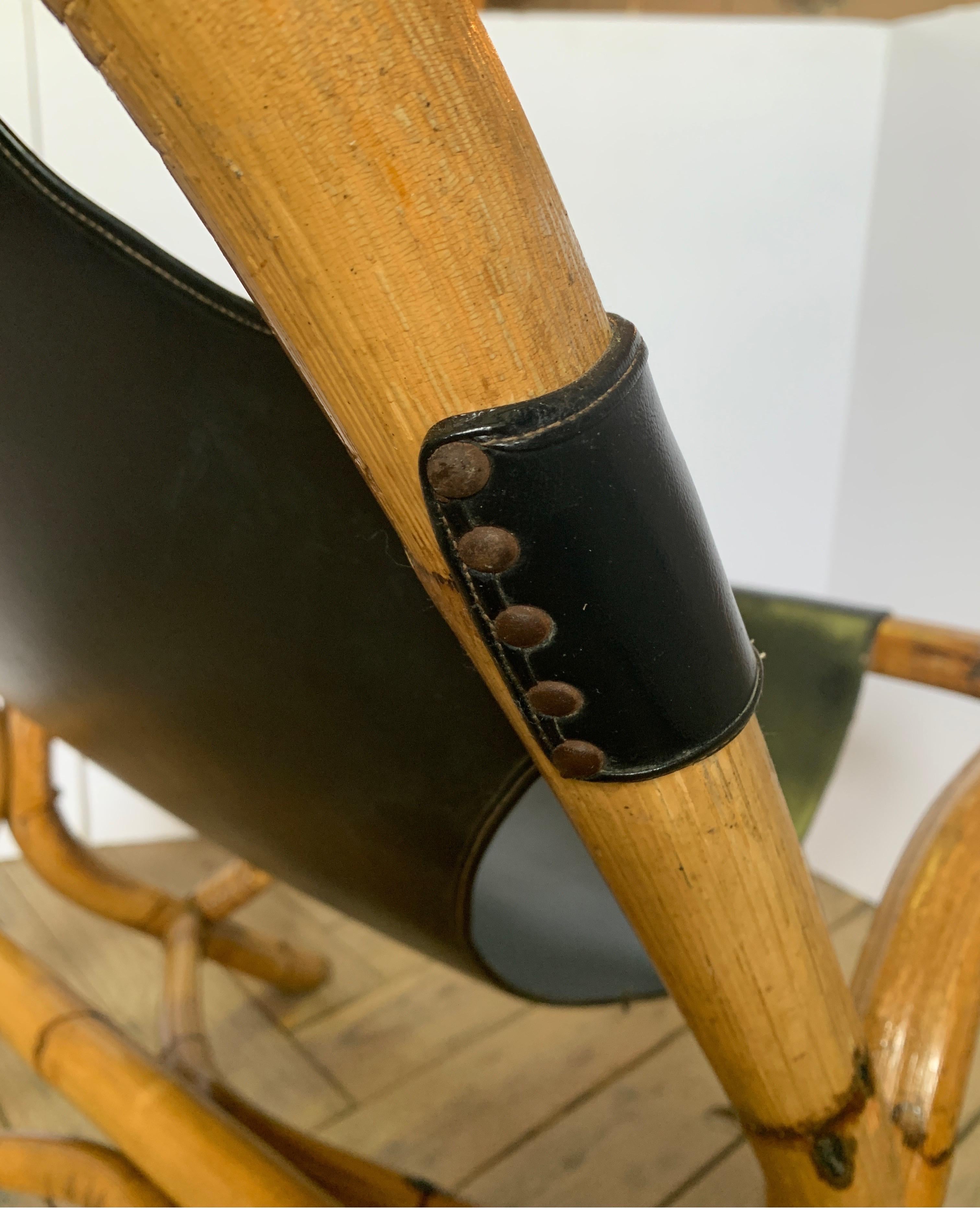 leather sling back chair