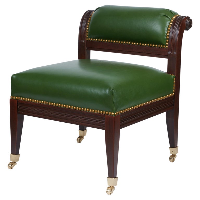 Vintage Leather Slipper Chair For Sale at 1stDibs