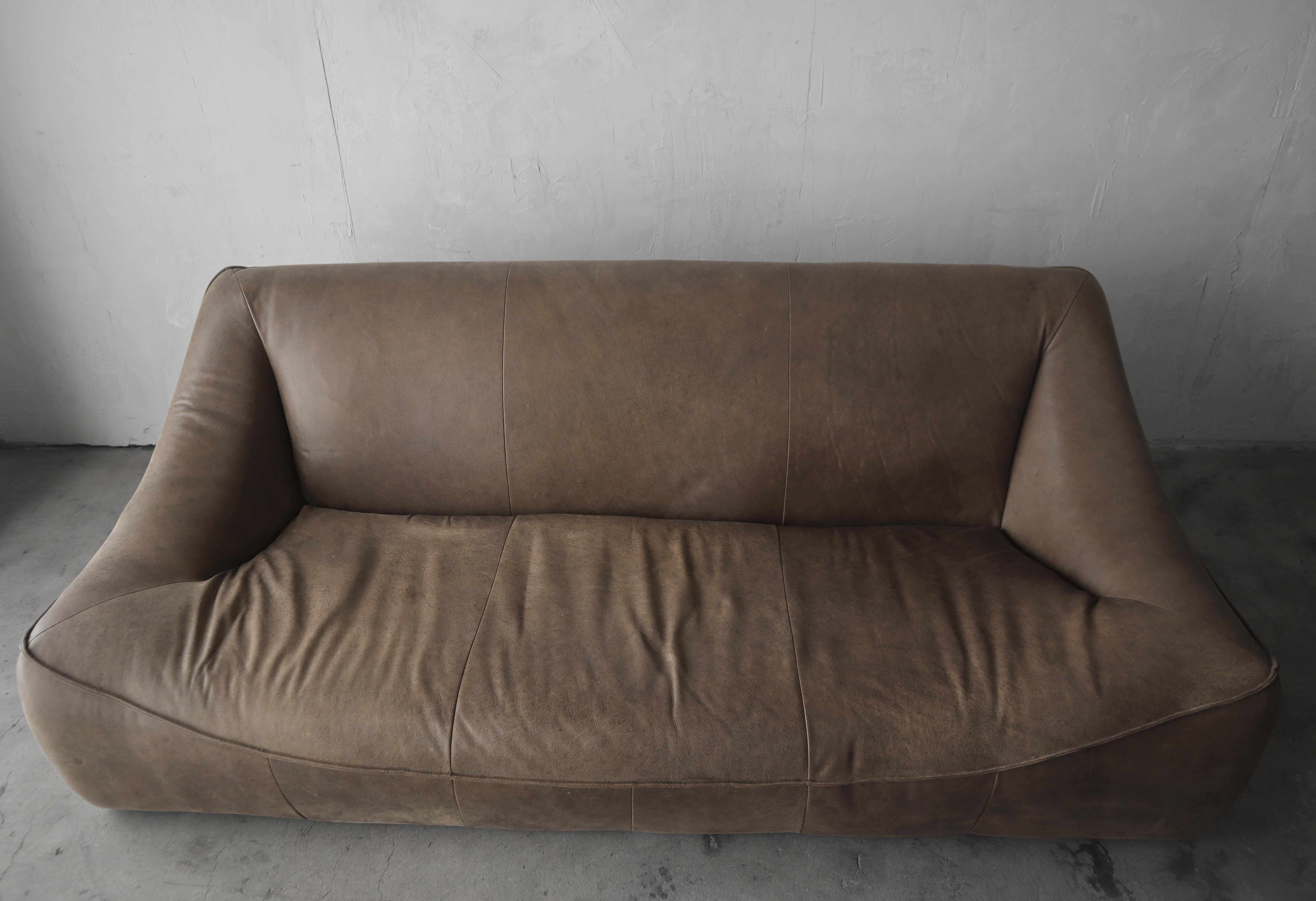 Vintage Leather Sofa After Gerard Van Den Berg 3