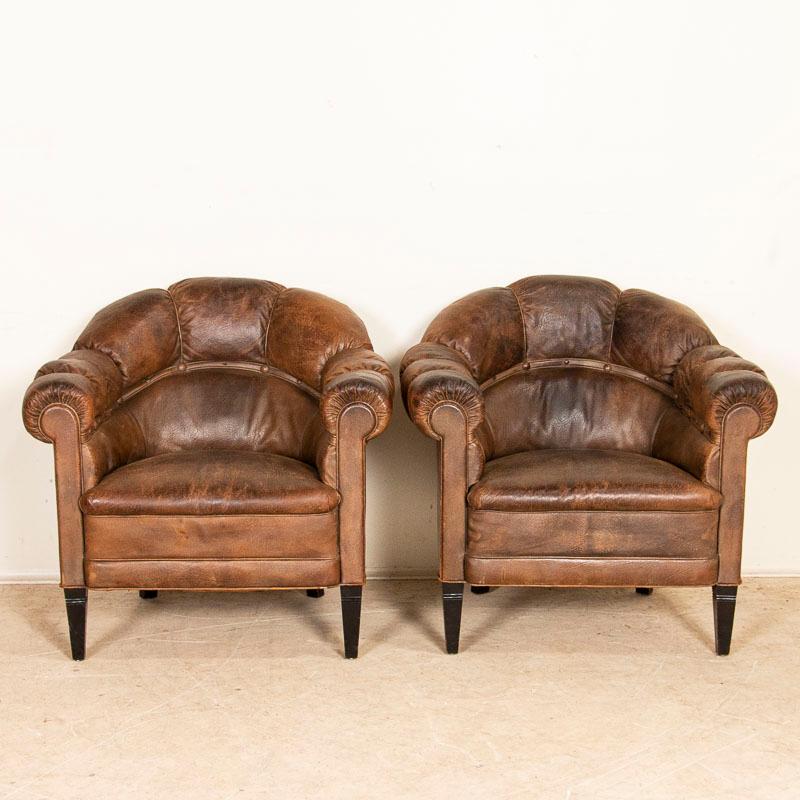 20th Century Vintage Leather Sofa and Two Club Chairs, Set of 3 from Denmark