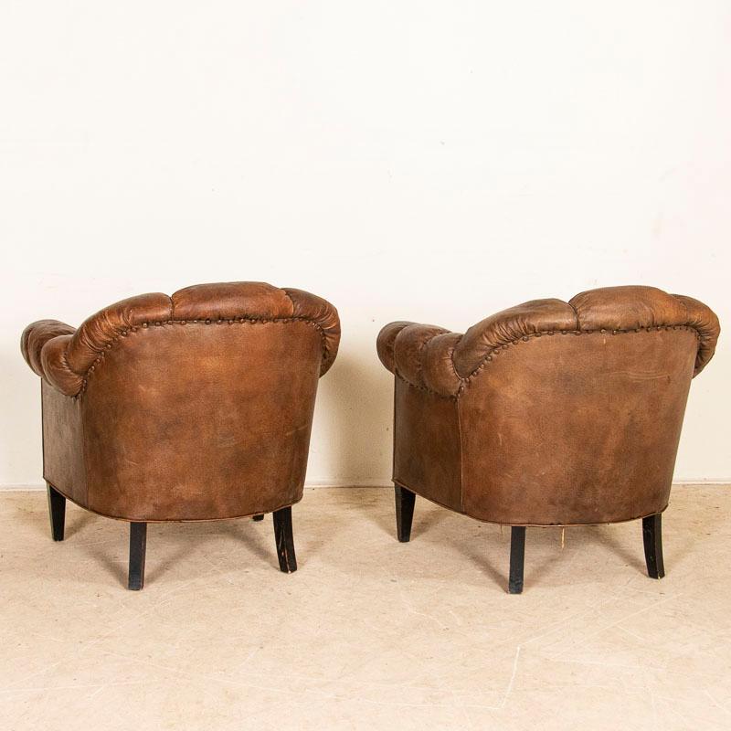 Vintage Leather Sofa and Two Club Chairs, Set of 3 from Denmark 1