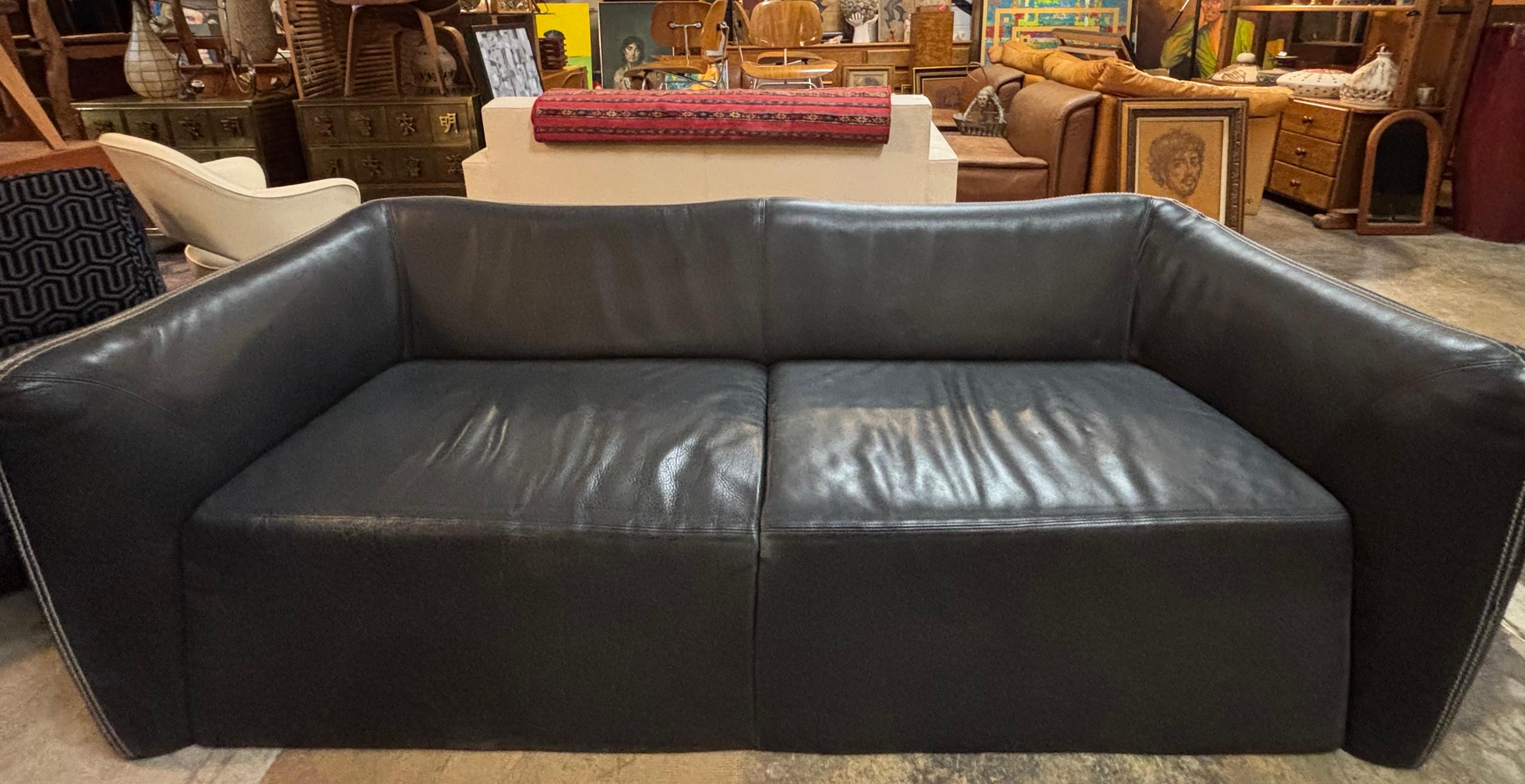 Moderno Vintage Leather Sofa, Belgium, Circa 1970s in vendita