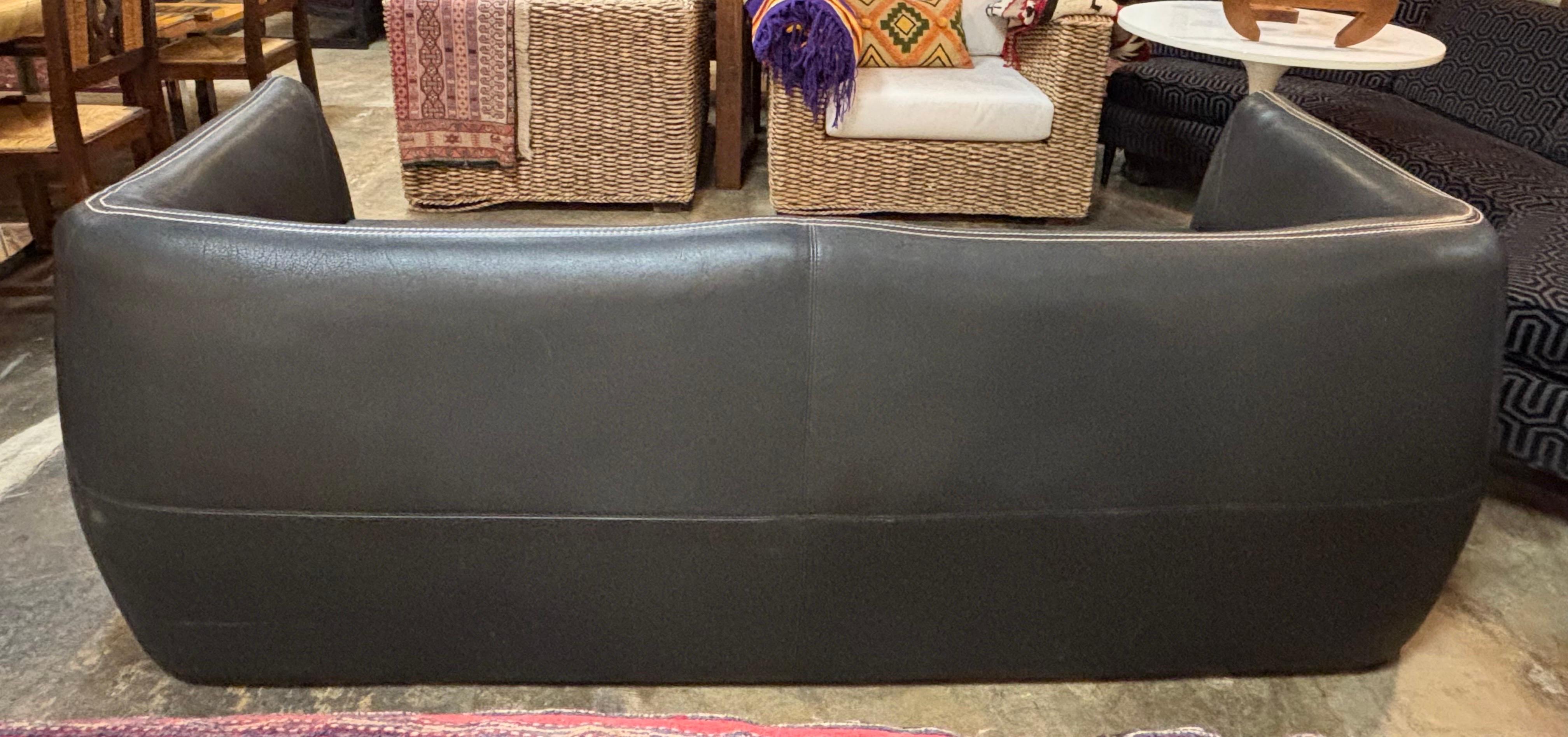 Vintage Leather Sofa, Belgium, Circa 1970s In condizioni buone in vendita a San Antonio, TX