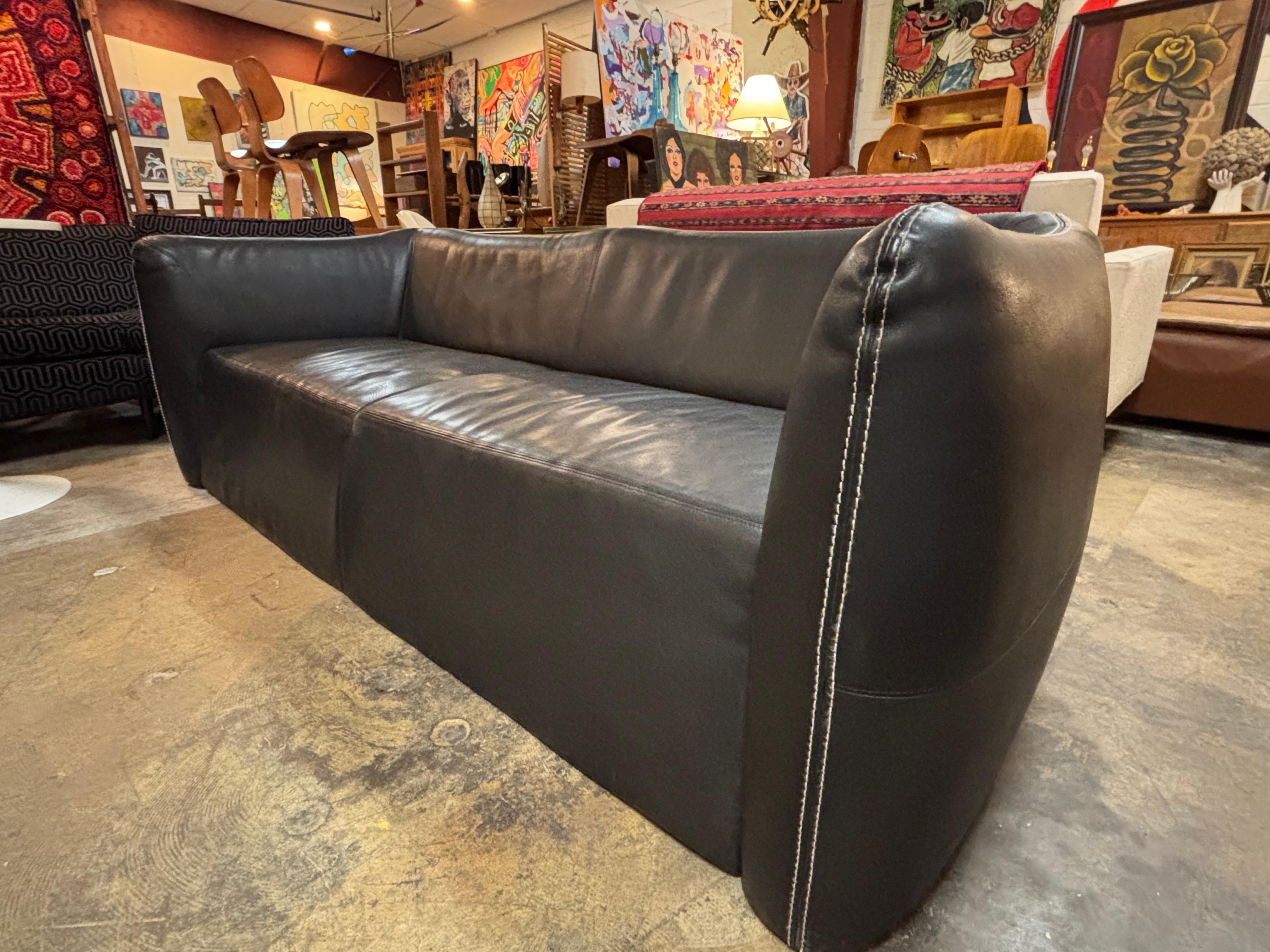 Pelle Vintage Leather Sofa, Belgium, Circa 1970s in vendita