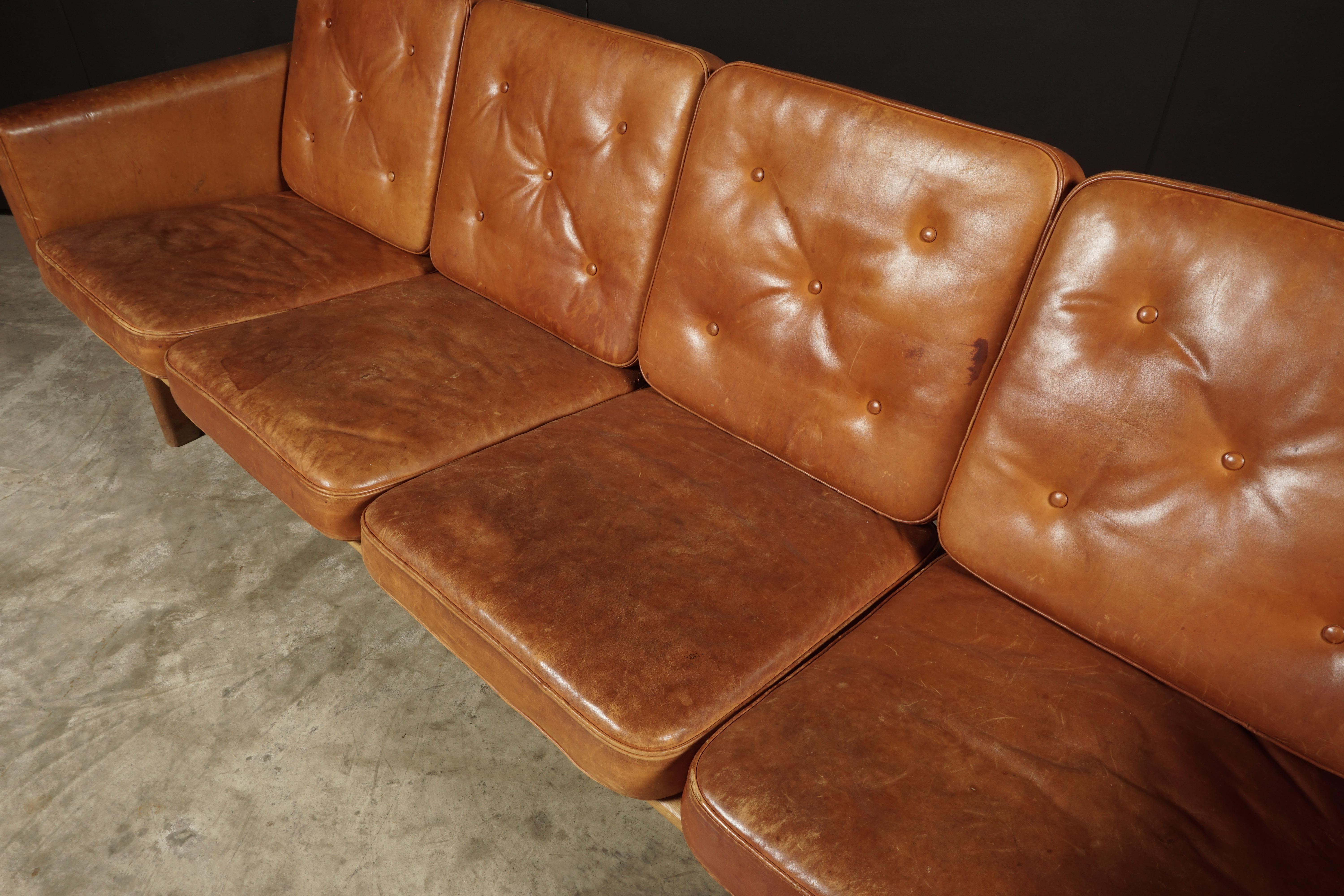retro leather couch
