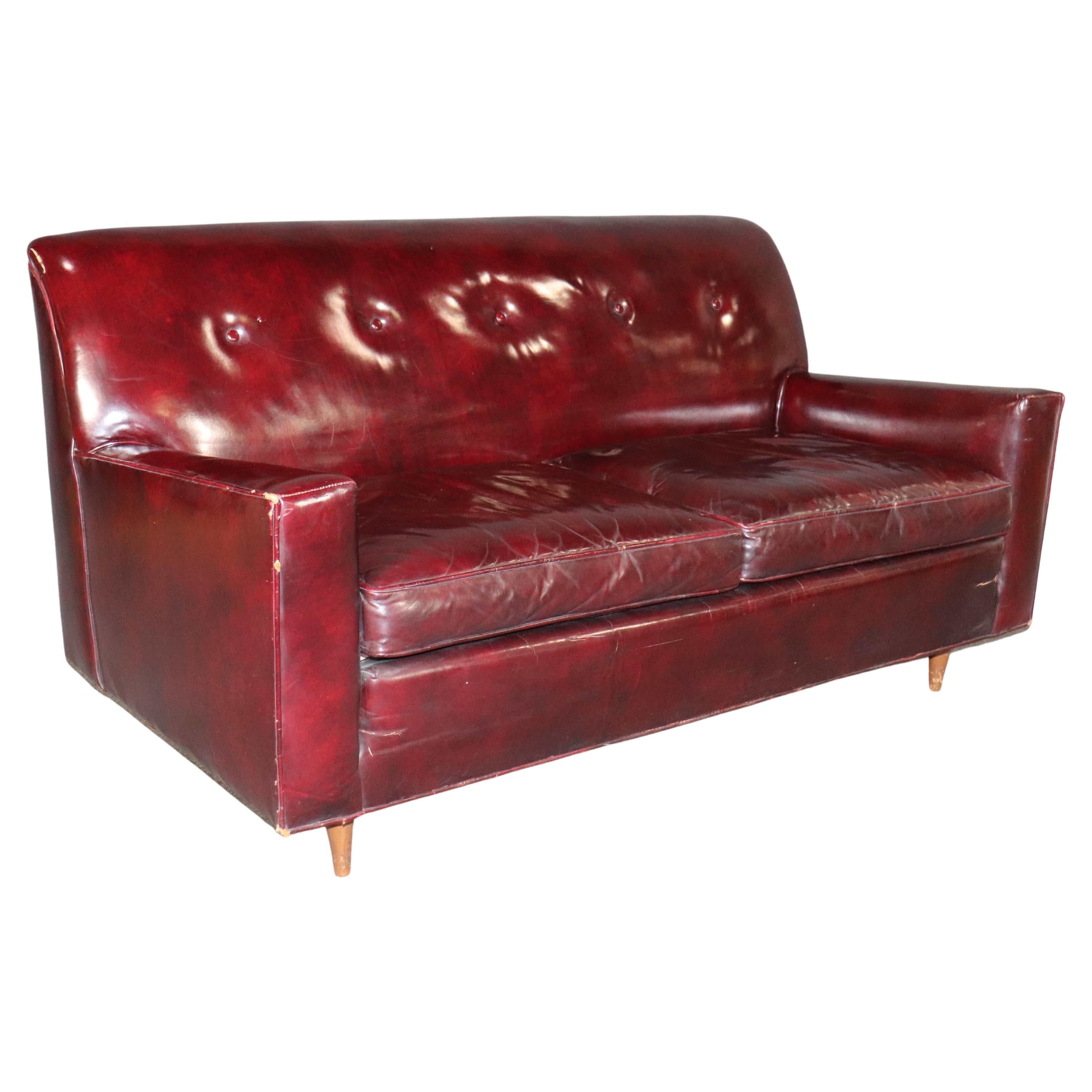 Vintage Leather Sofa For Sale at 1stDibs