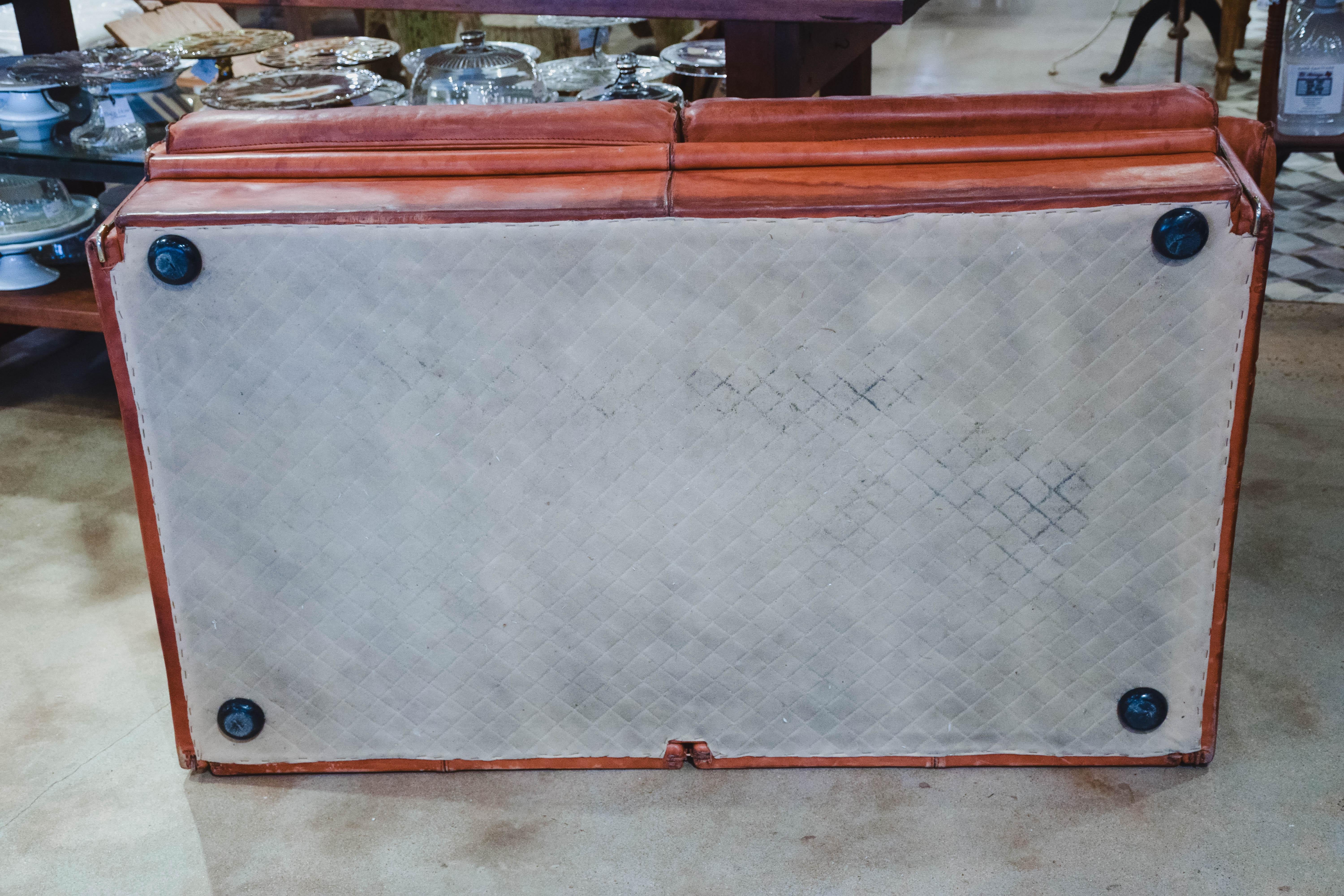 Vintage Leather Sofa in the Style of Arcon 1