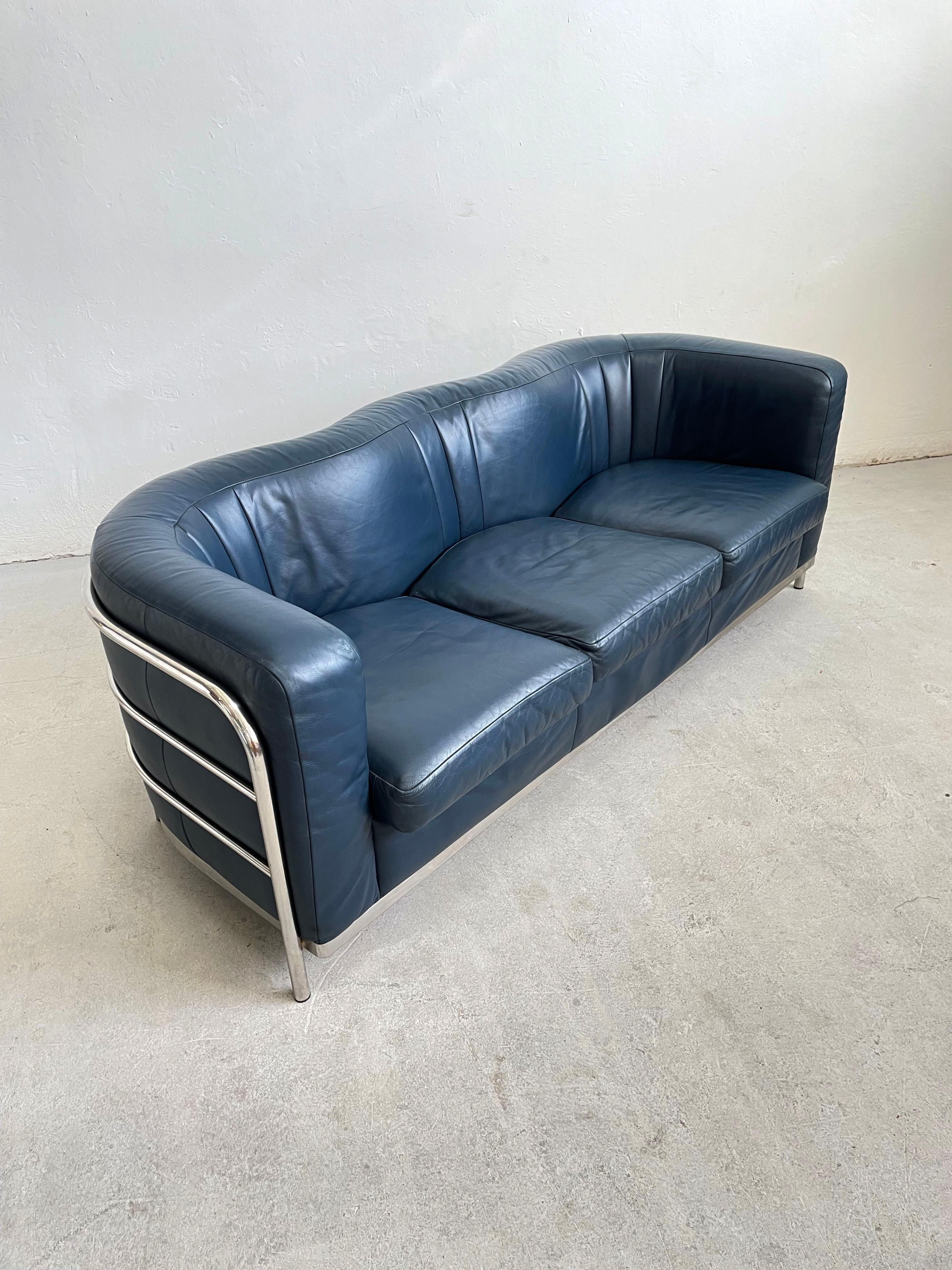 Vintage Leather Sofa 'Onda' by De Pas D’Urbino and Lomazzi for Zanotta, 1980s  1