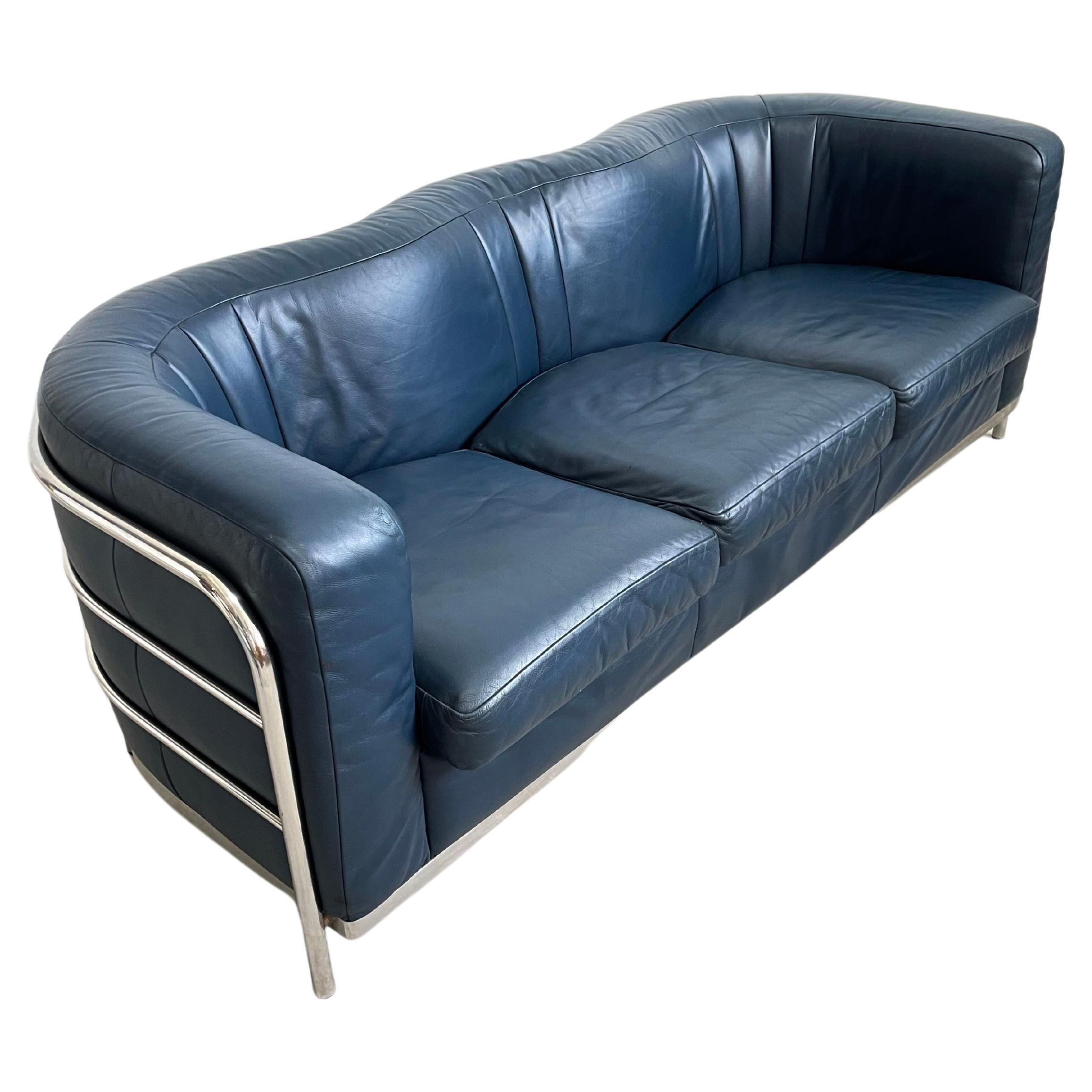 Vintage Leather Sofa 'Onda' by De Pas D’Urbino and Lomazzi for Zanotta, 1980s 