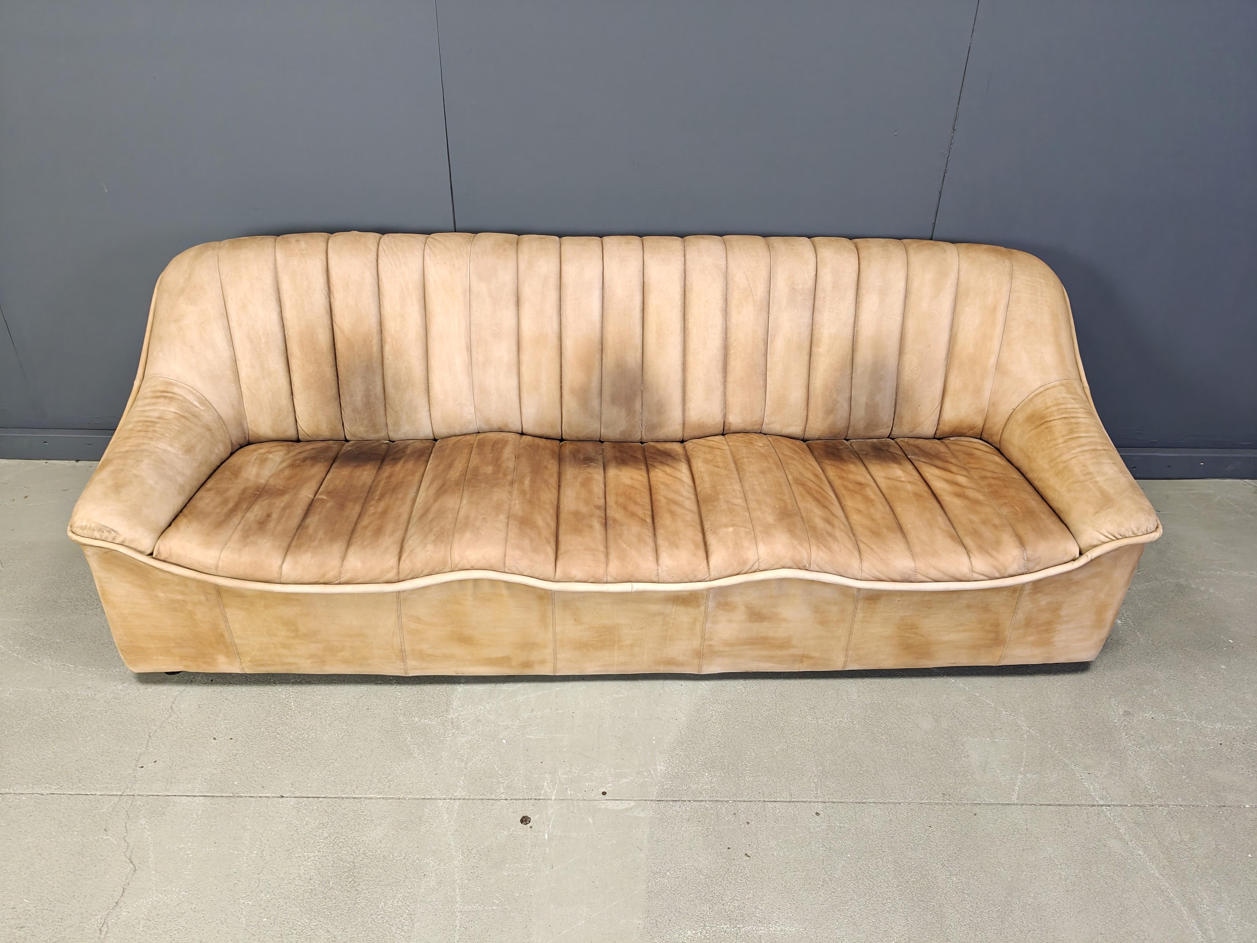Vintage leather sofa set, 1960s For Sale 3