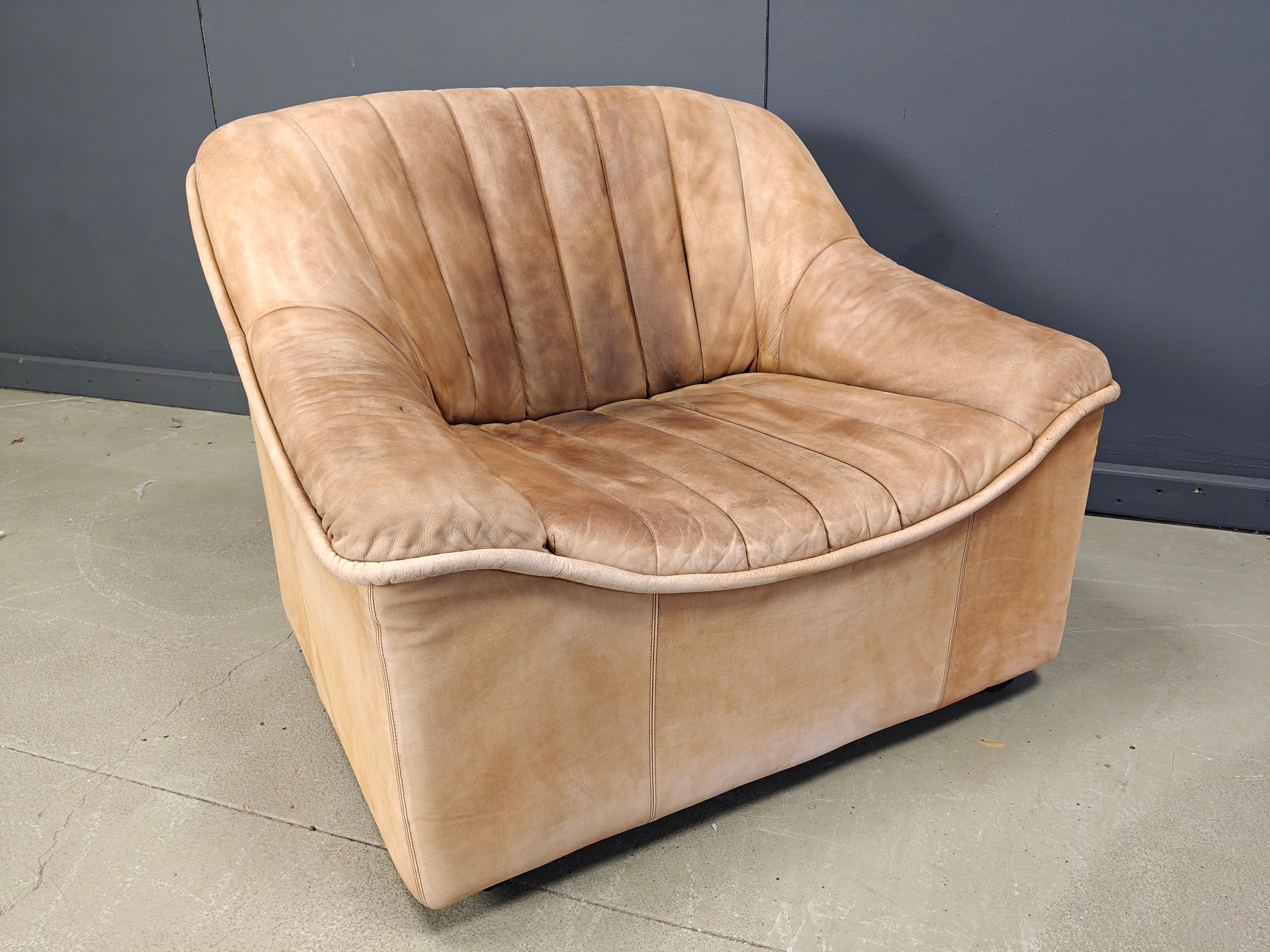 Mid-Century Modern Vintage leather sofa set, 1960s For Sale