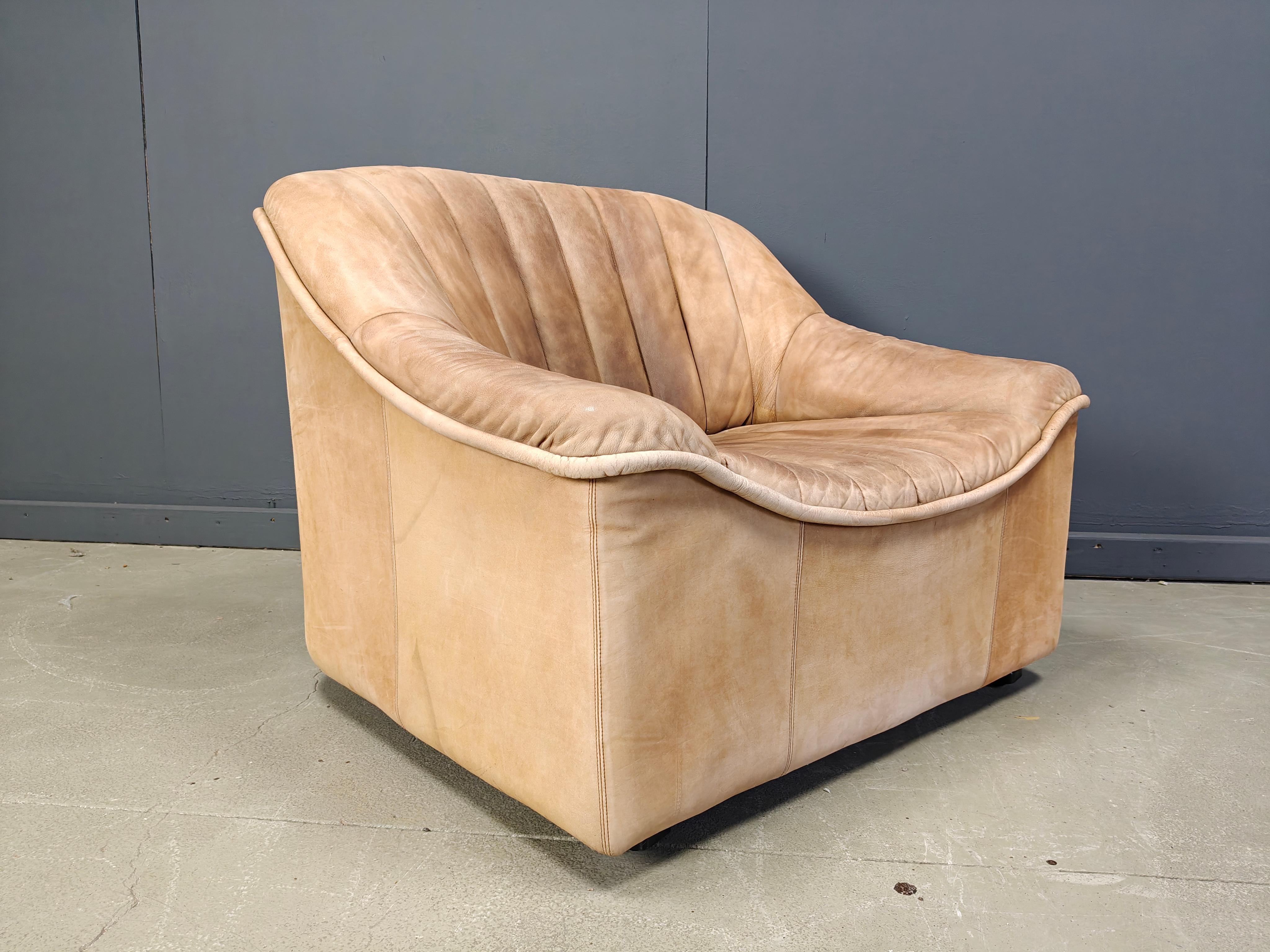 German Vintage leather sofa set, 1960s For Sale